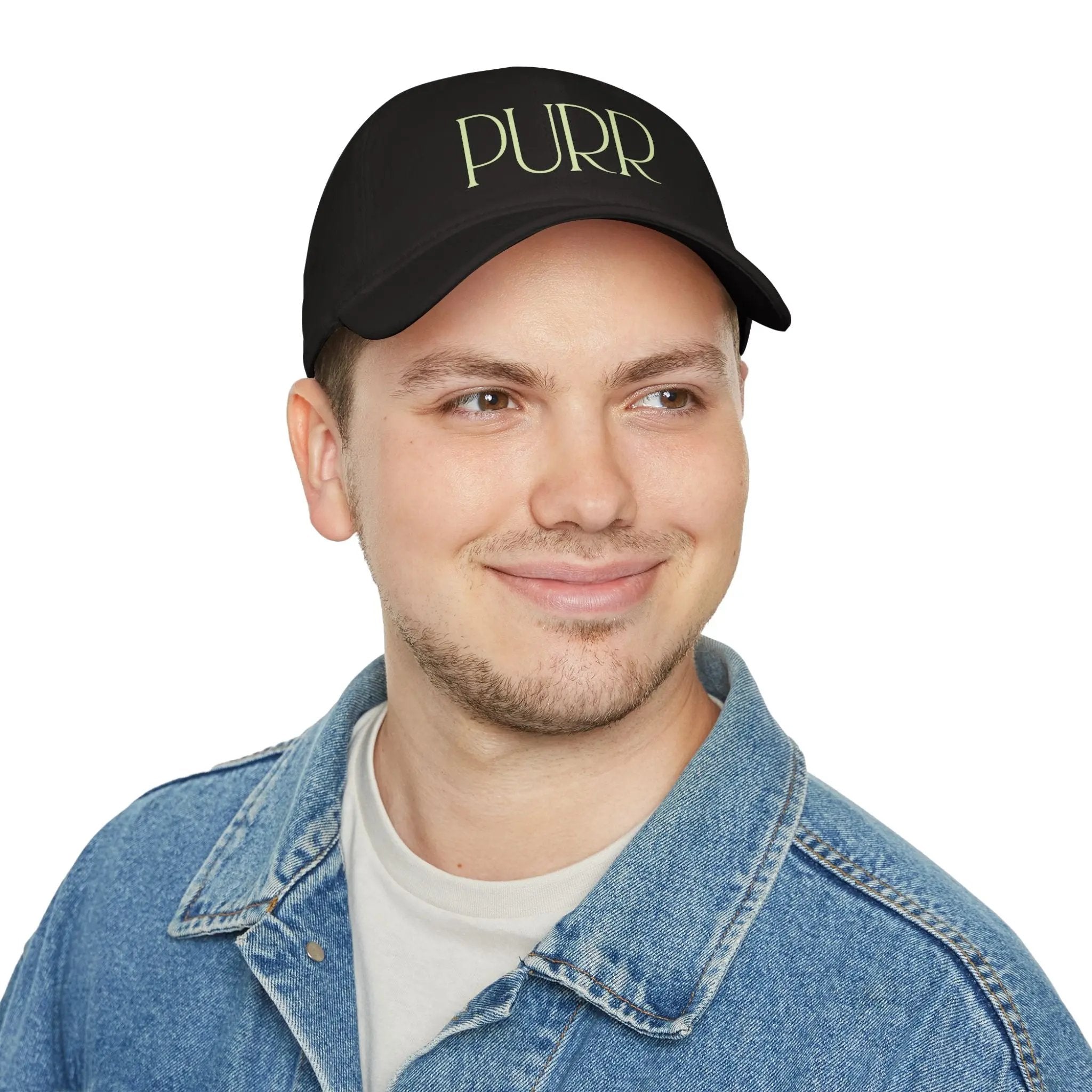 Purr Baseball Cap - Stylish Low Profile Hat for Cat Lovers Printify