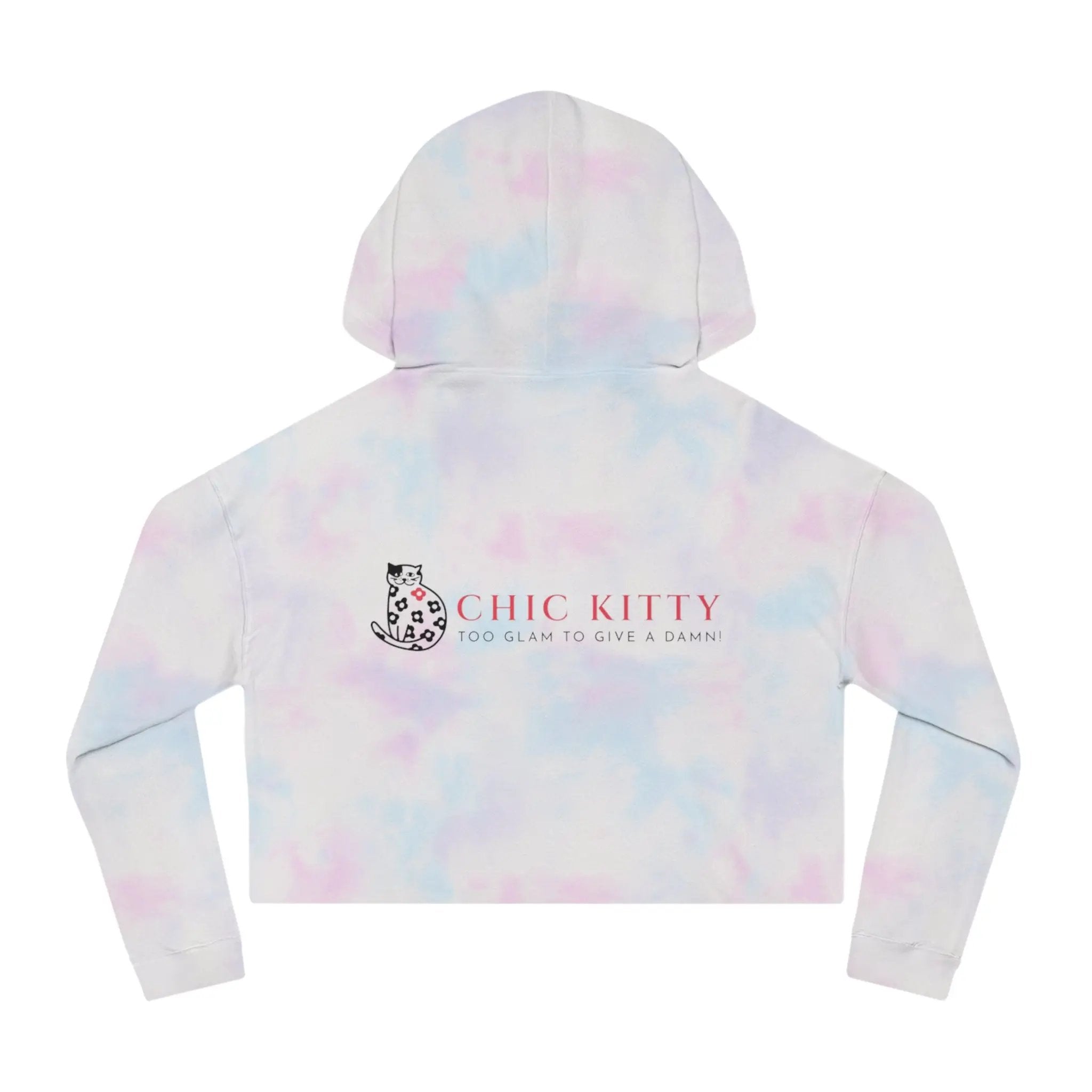 Chic Kitty Cropped Hoodie - Stylish & Playful Sweatshirt for Fashion-Forward Cat Lovers Printify