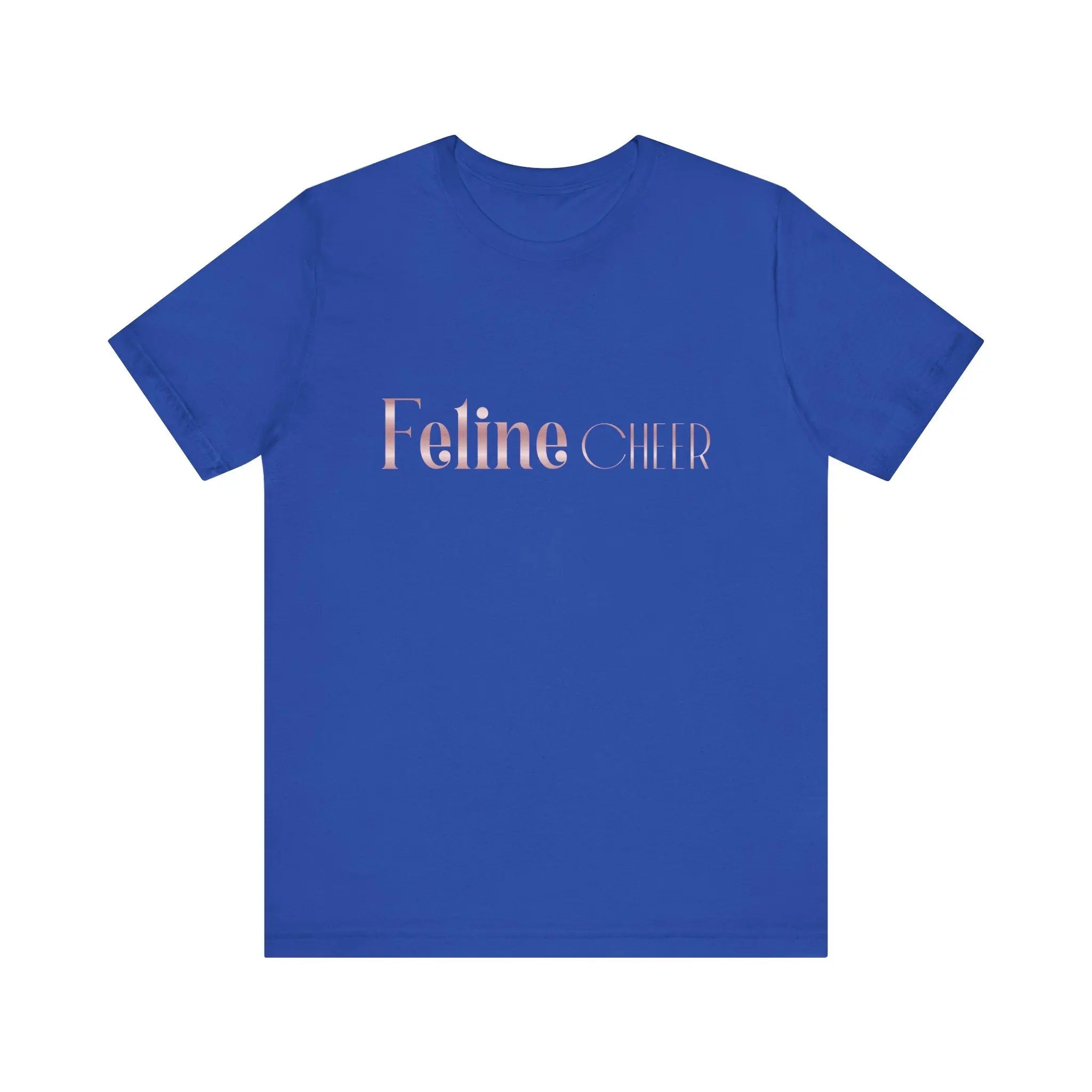 Feline Chic Tee – Rose Gold Script Cat Lover T‑Shirt