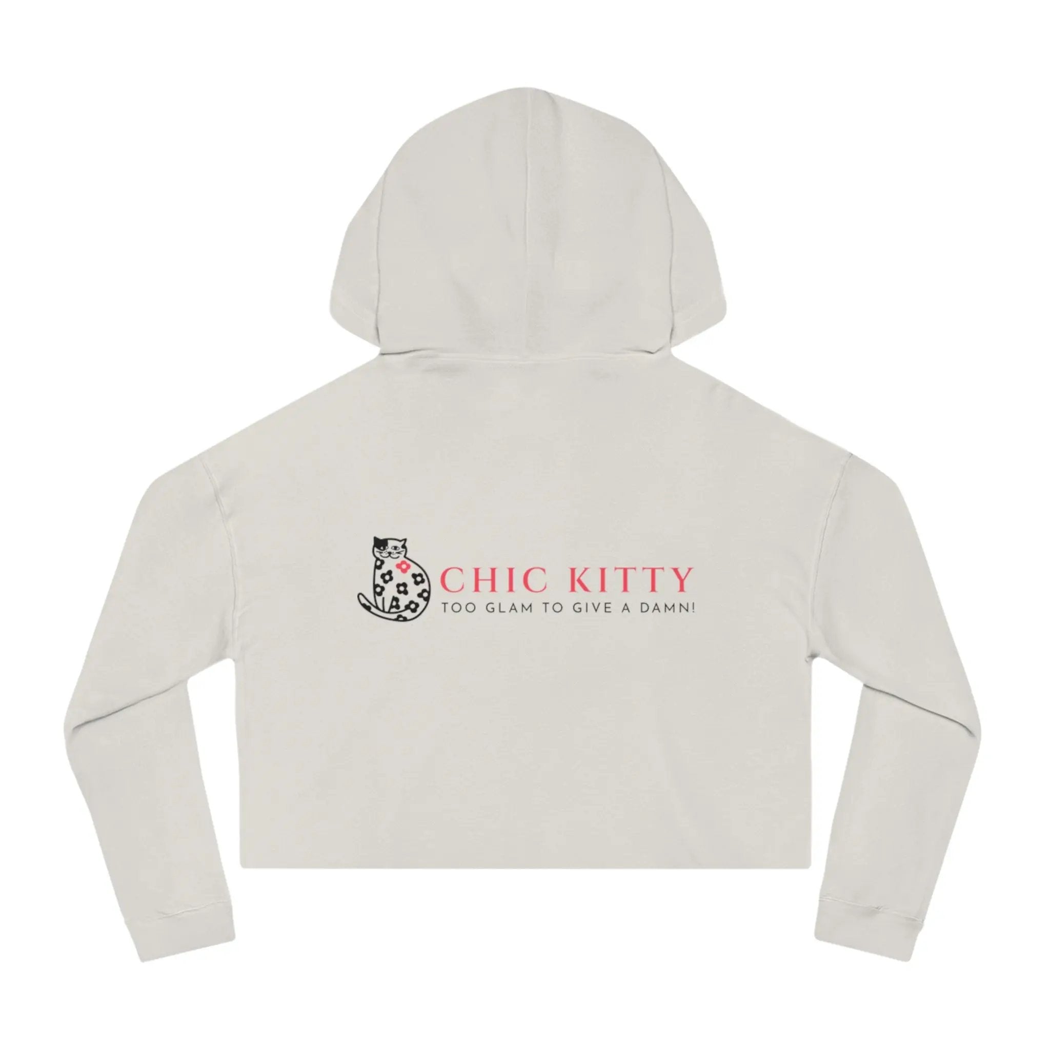 Chic Kitty Cropped Hoodie - Stylish & Playful Sweatshirt for Fashion-Forward Cat Lovers Printify