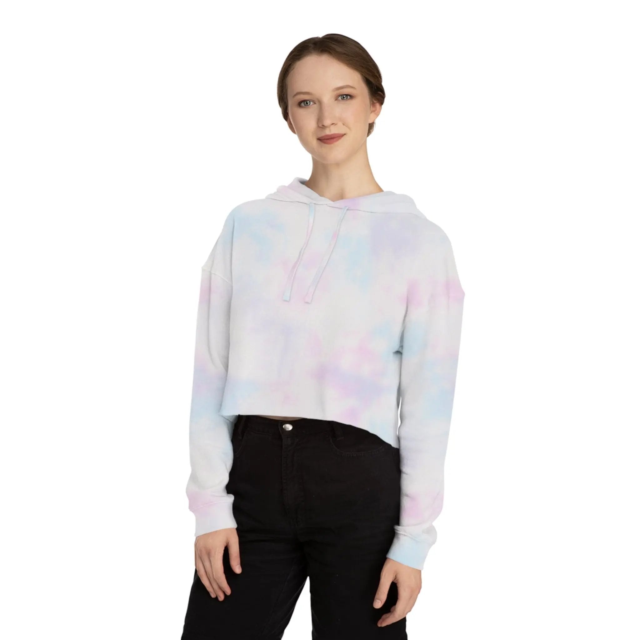 Chic Kitty Cropped Hoodie - Stylish & Playful Sweatshirt for Fashion-Forward Cat Lovers Printify