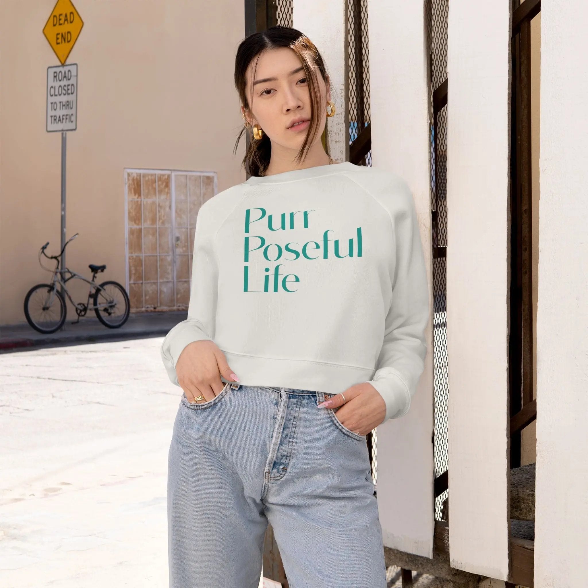 Women's Cropped Fleece Pullover Printify