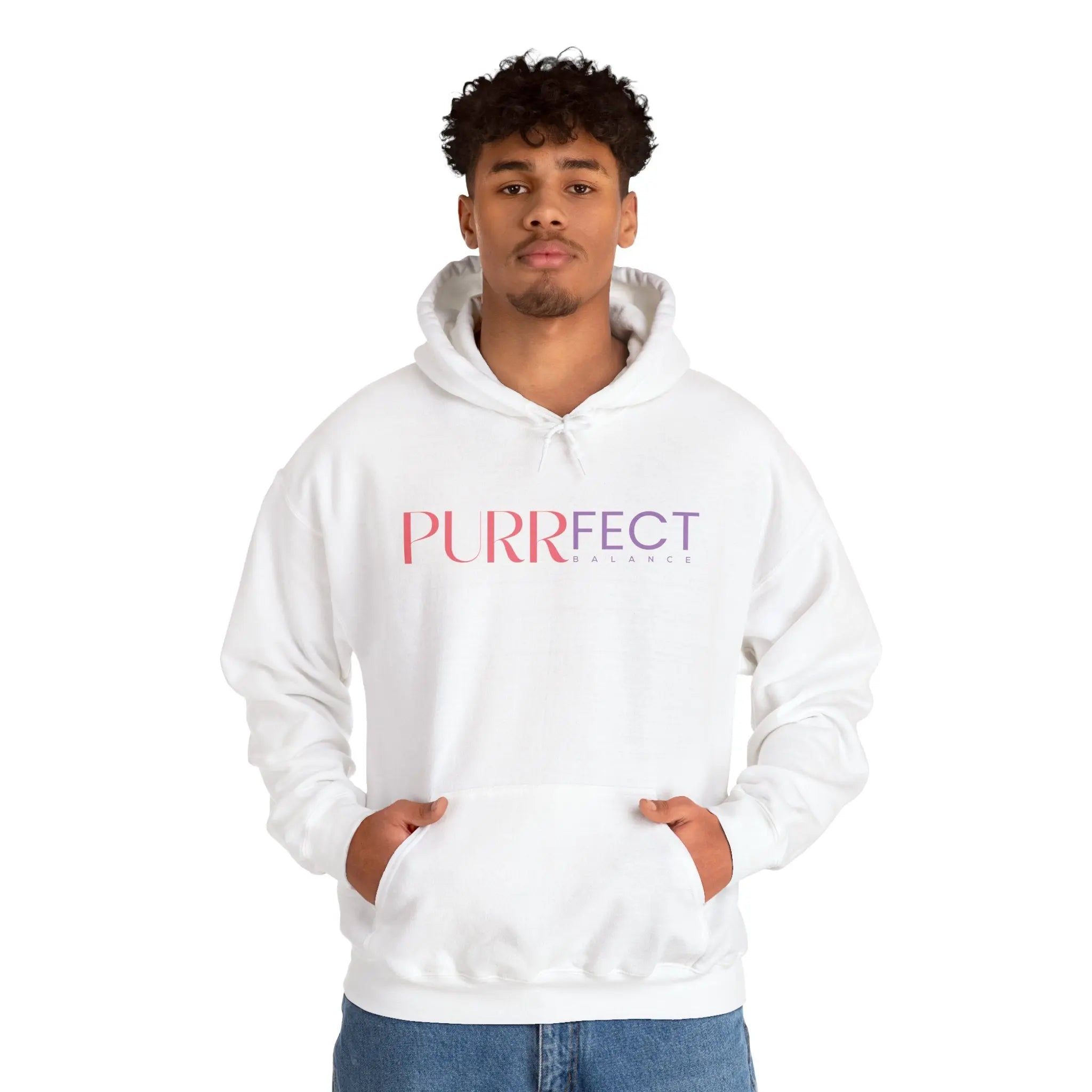 Purrfect Balance Unisex Hooded Sweatshirt - Cozy Cat Lover Apparel