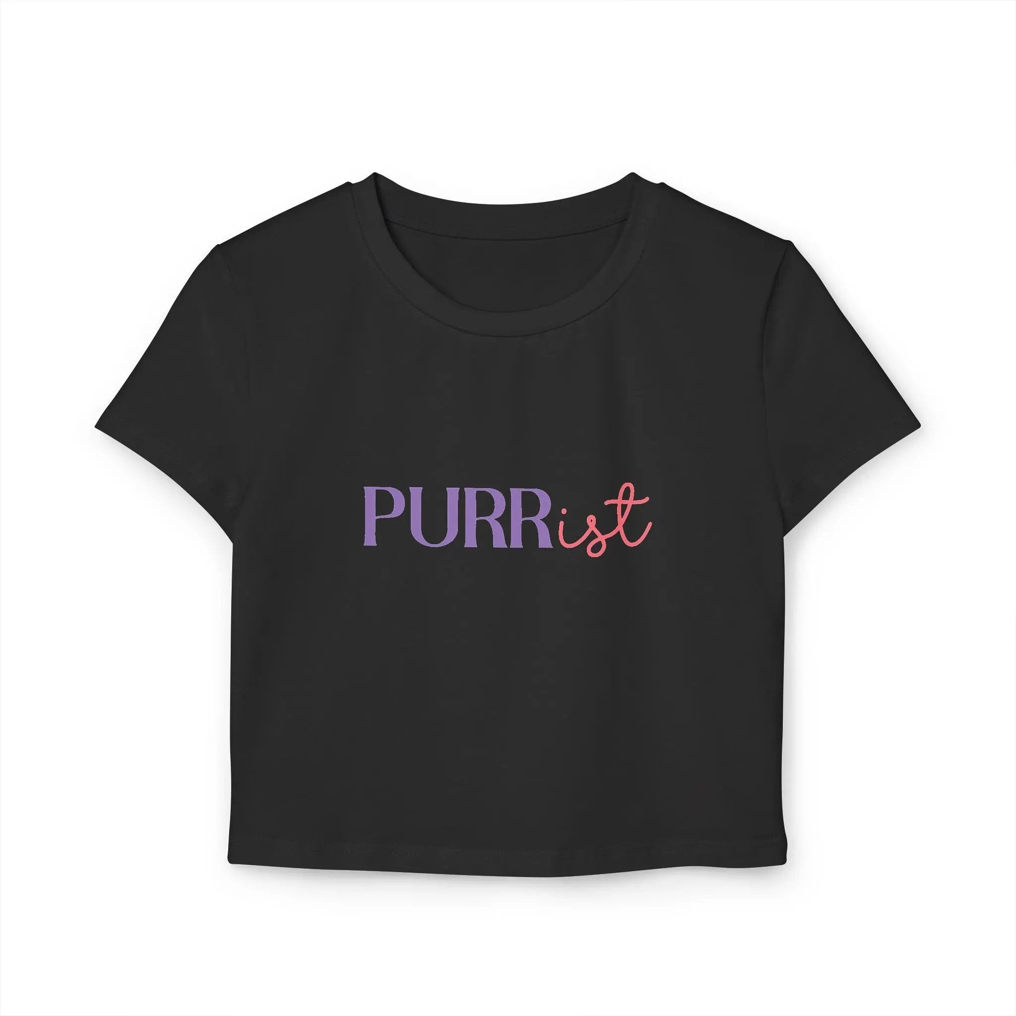 Purr-rist Women's Baby Tee – Light & Fun Cat Lover T-Shirt Printify