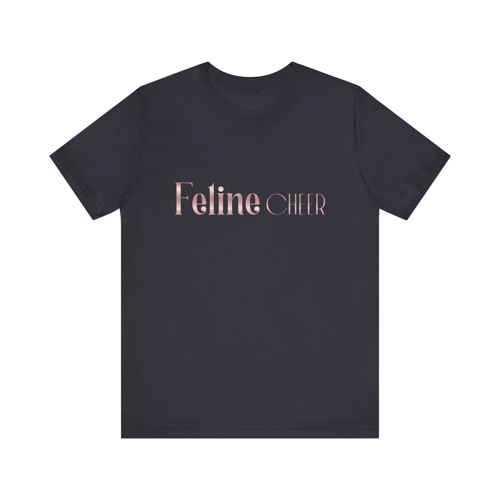 Feline Chic Tee – Rose Gold Script Cat Lover T‑Shirt