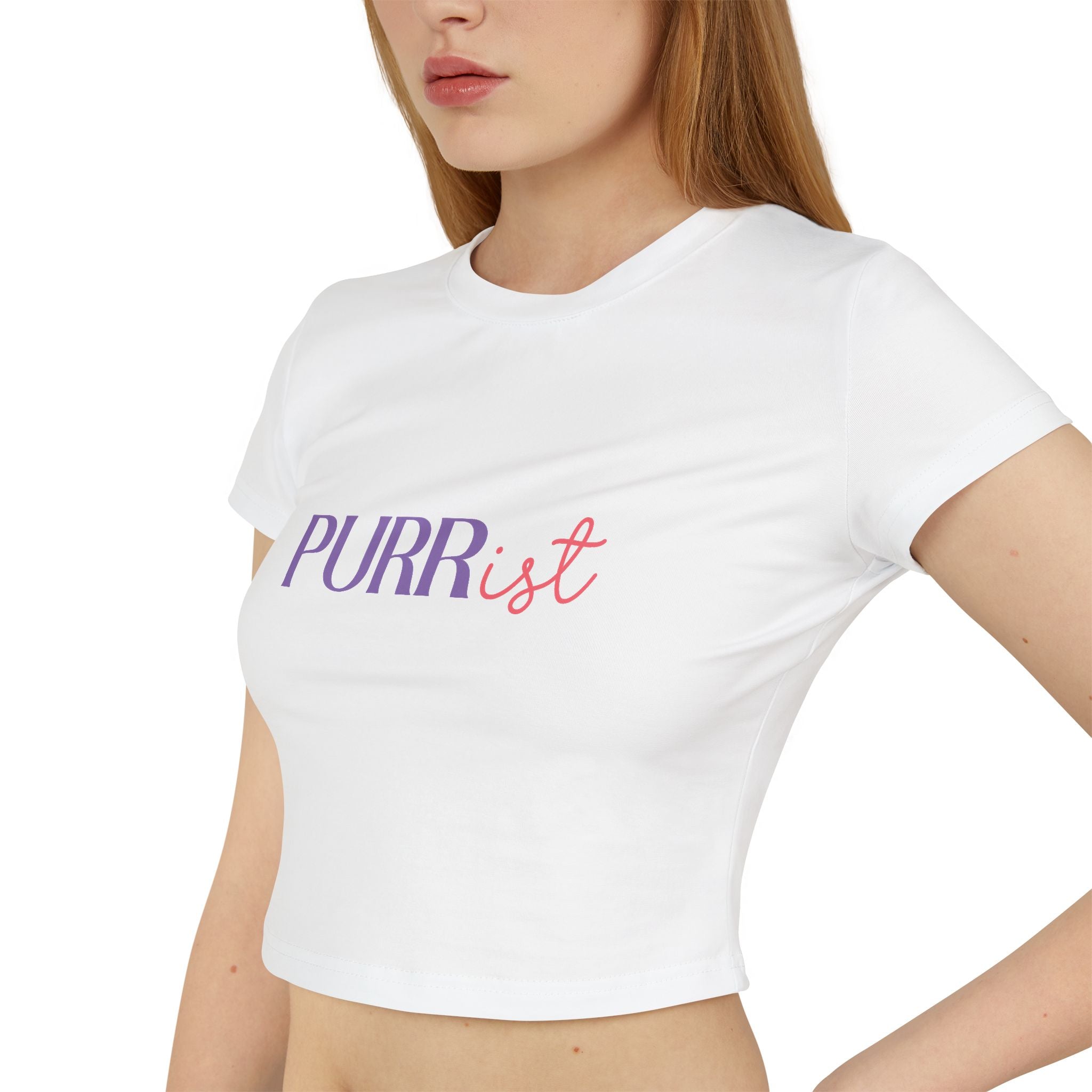 Purr-rist Women's Baby Tee – Light & Fun Cat Lover T-Shirt