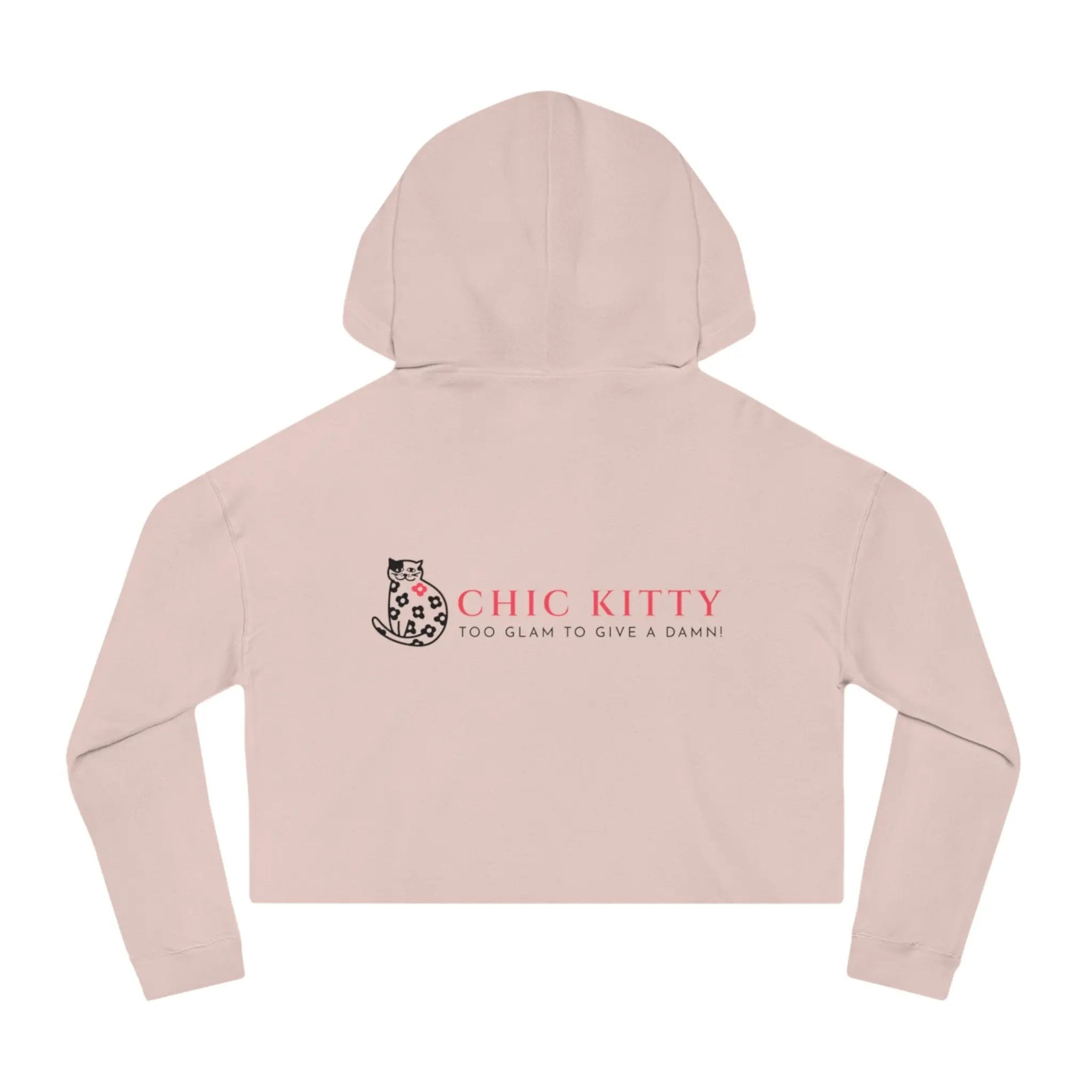 Chic Kitty Cropped Hoodie - Stylish & Playful Sweatshirt for Fashion-Forward Cat Lovers Printify