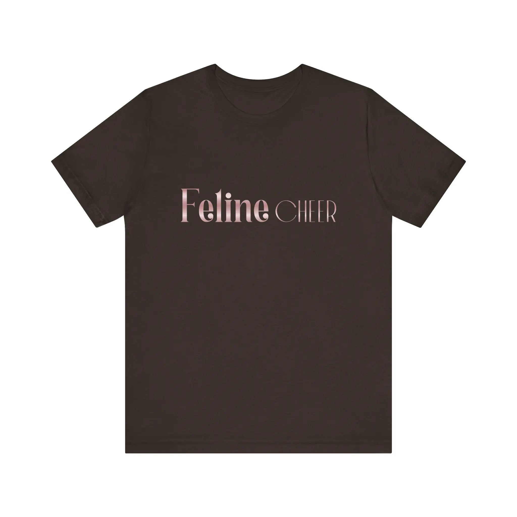 Feline Chic Tee – Rose Gold Script Cat Lover T‑Shirt