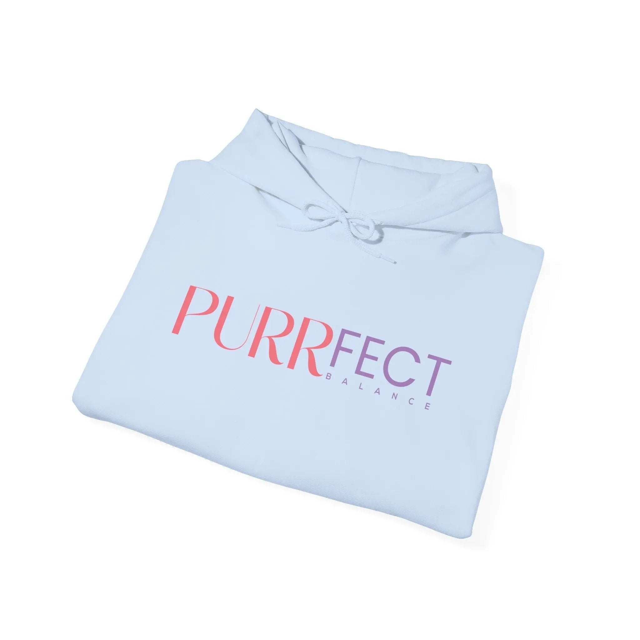 Purrfect Balance Unisex Hooded Sweatshirt - Cozy Cat Lover Apparel Printify