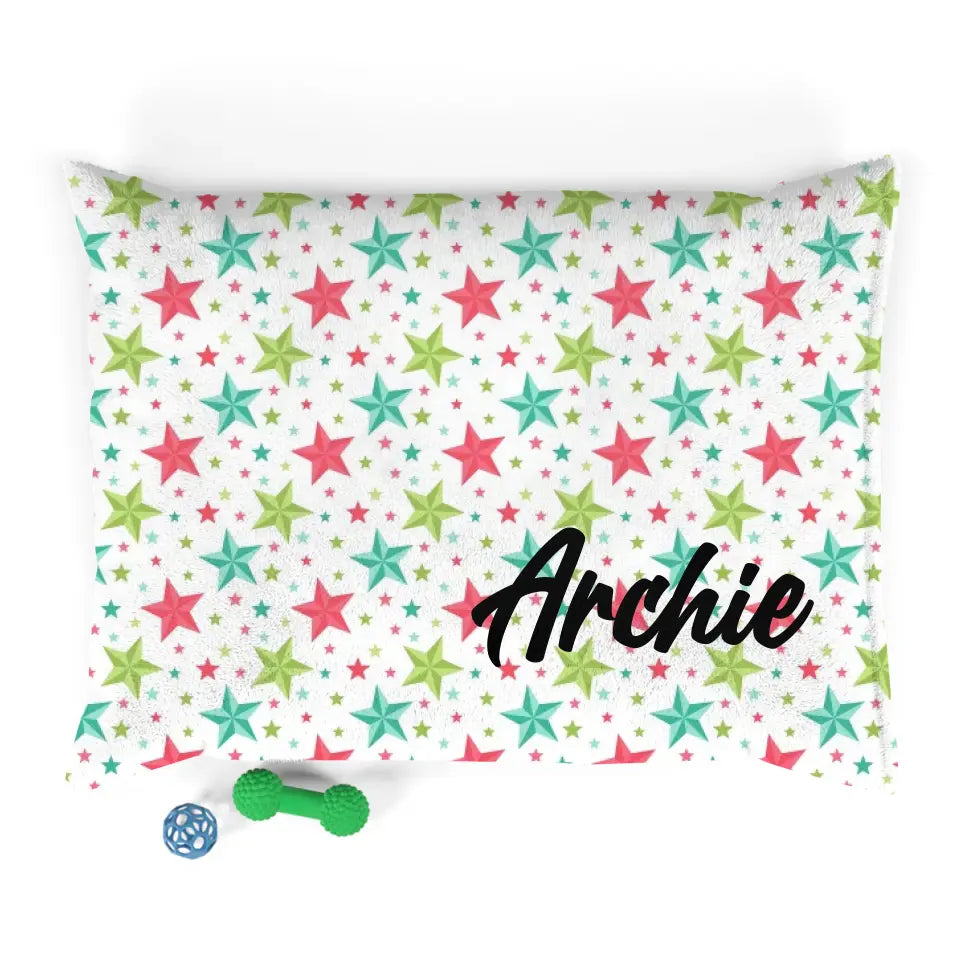 Personalized Cat Name Holiday Pattern Pet Bed Printify