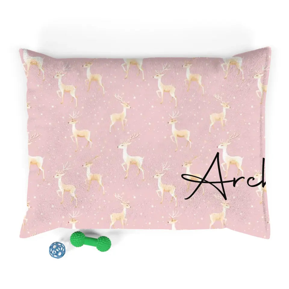 Personalized Cat Name Holiday Pattern Pet Bed Printify