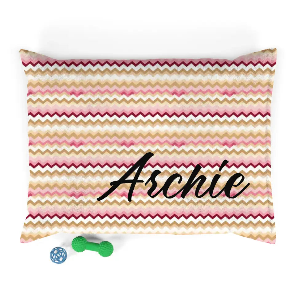 Personalized Cat Name Holiday Pattern Pet Bed Printify