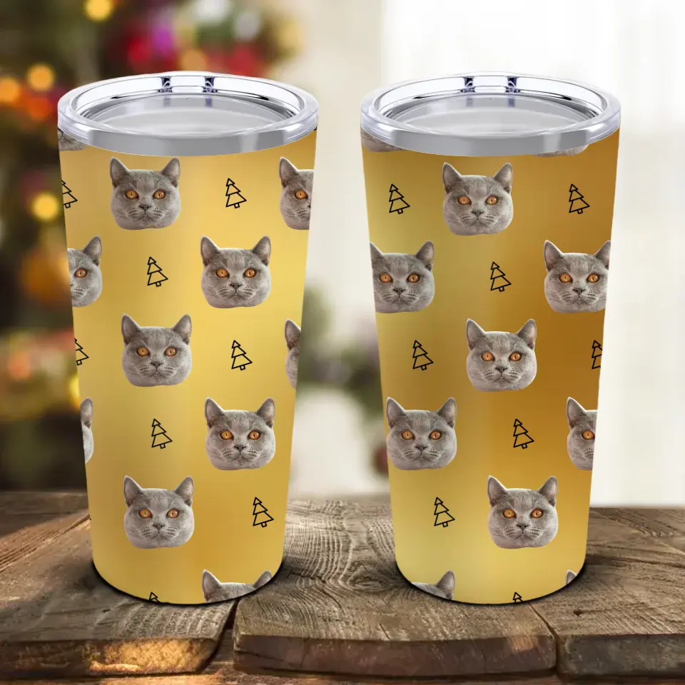Custom Personalized Cat Photo Tumbler 20oz Printify