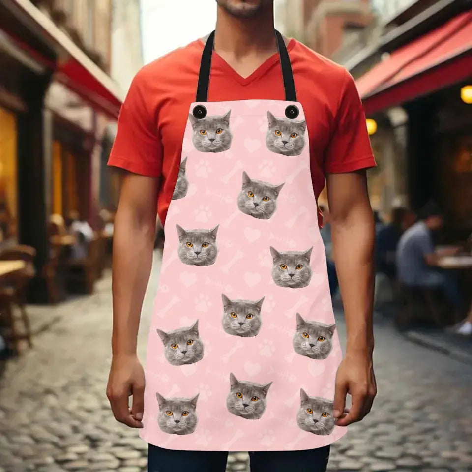 Custom Personalized Cat Photo Apron Printify