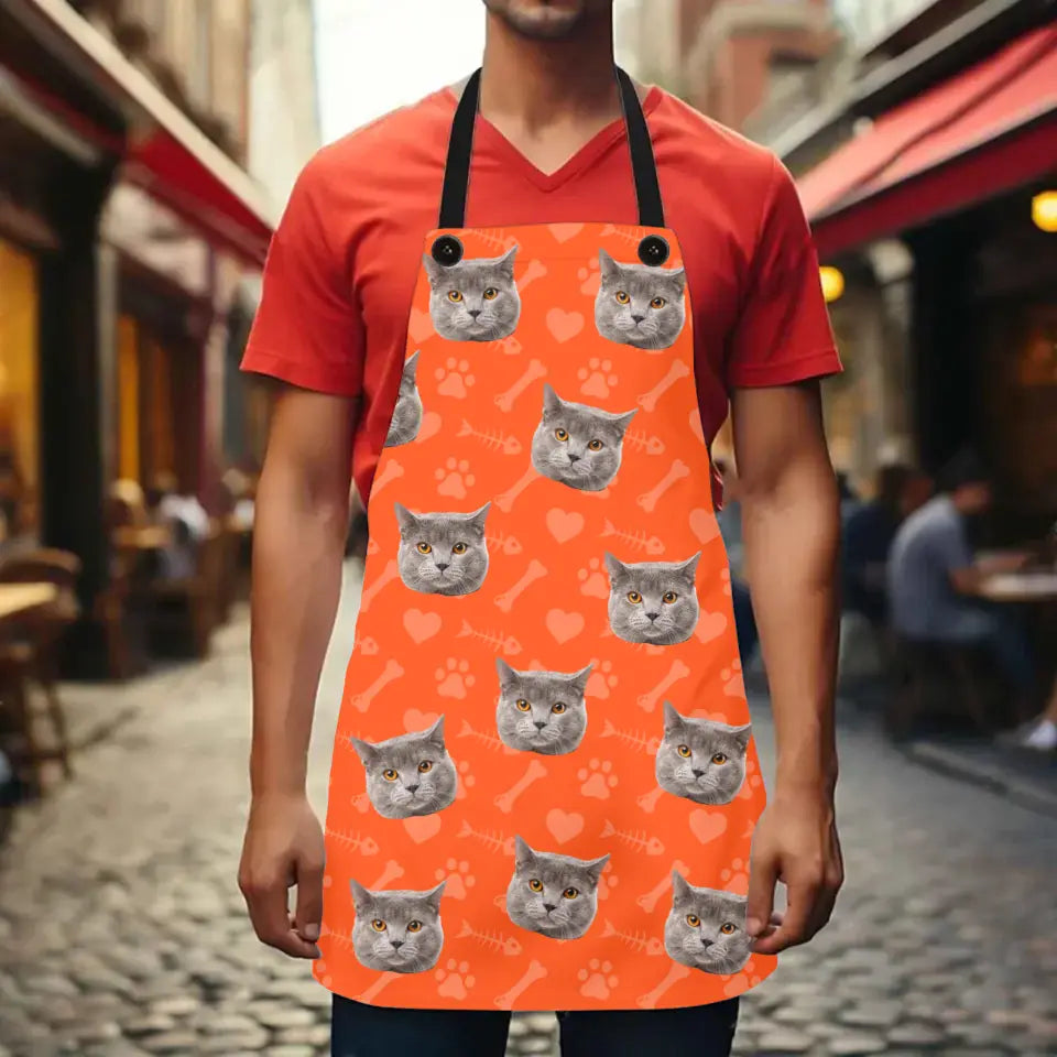 Custom Personalized Cat Photo Apron Printify