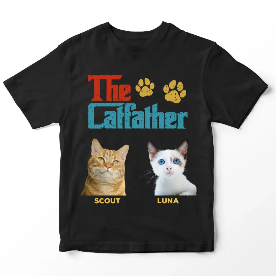Custom Personalized Photo - The Cat Father T-Shirt Printify