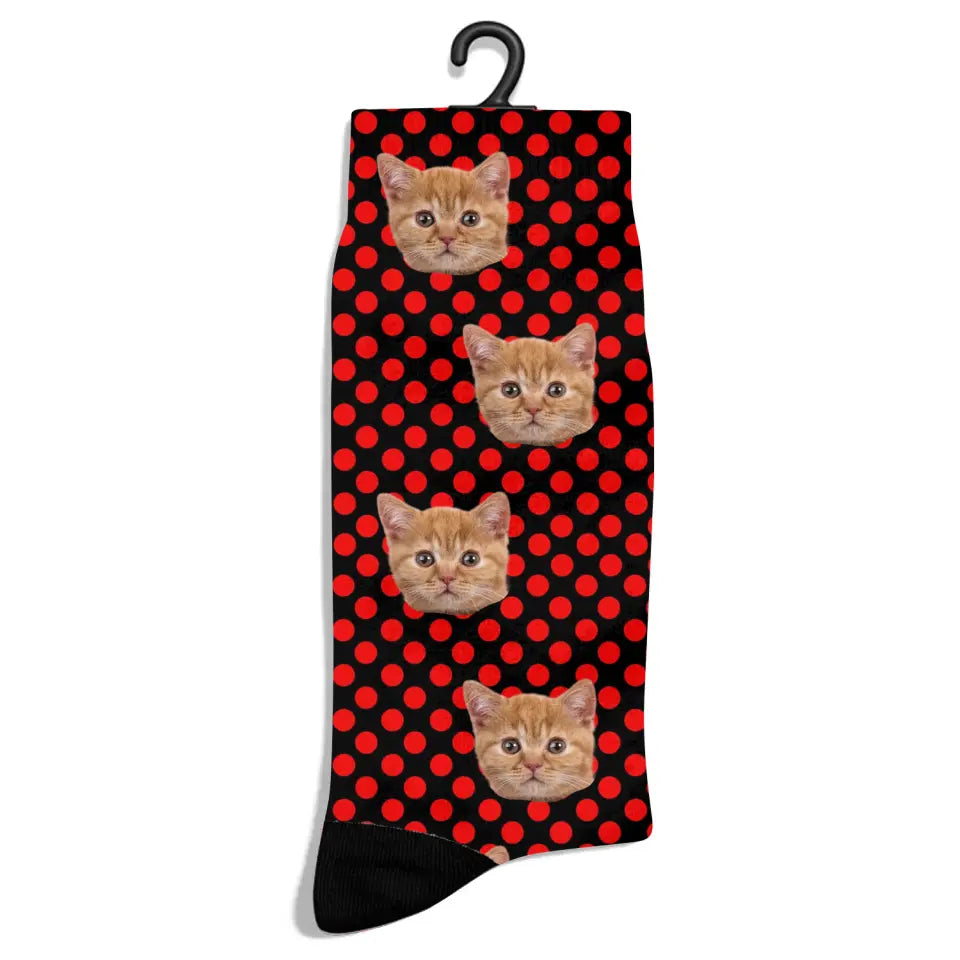 Personalized Ladybug Pattern Cat Socks Printify