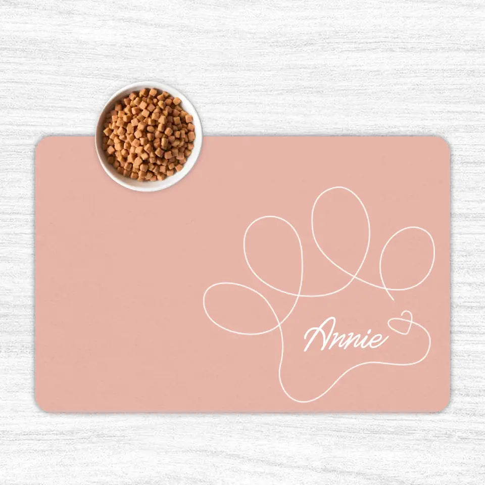 Custom Personalised Name Cat Food Mats Printify