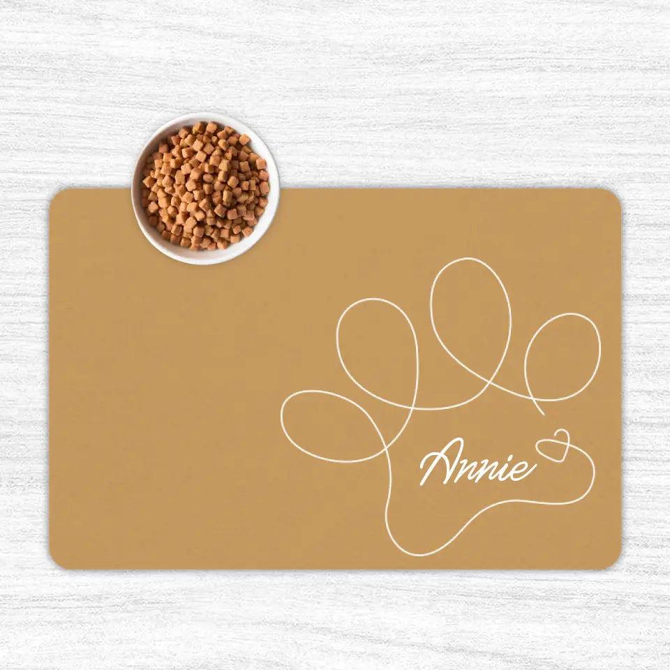 Custom Personalised Name Cat Food Mats Printify