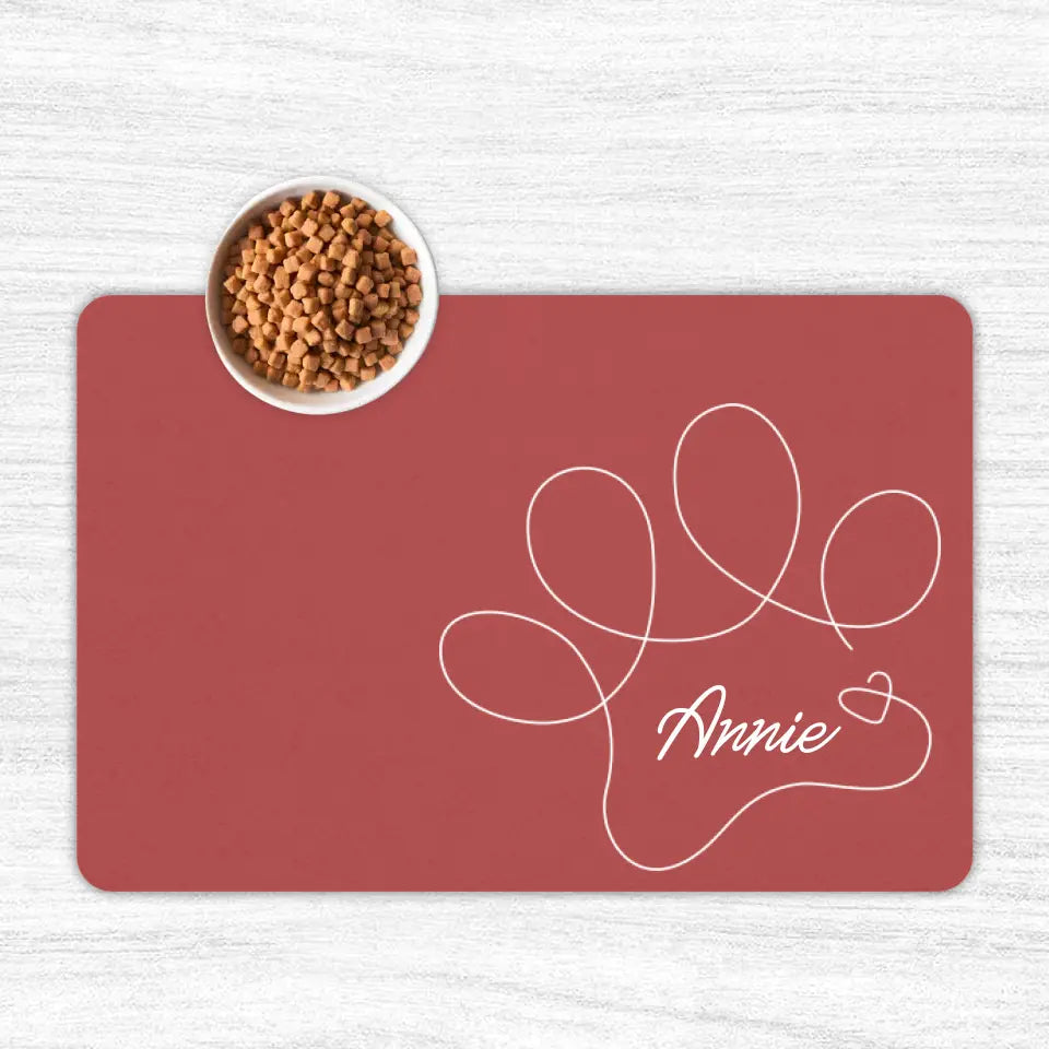 Custom Personalised Name Cat Food Mats Printify