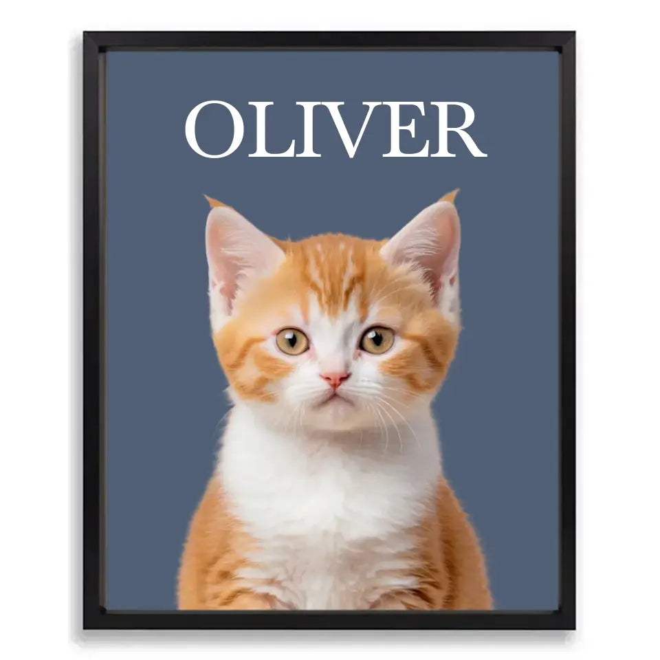Custom Cat Photo Poster with Frame Printify