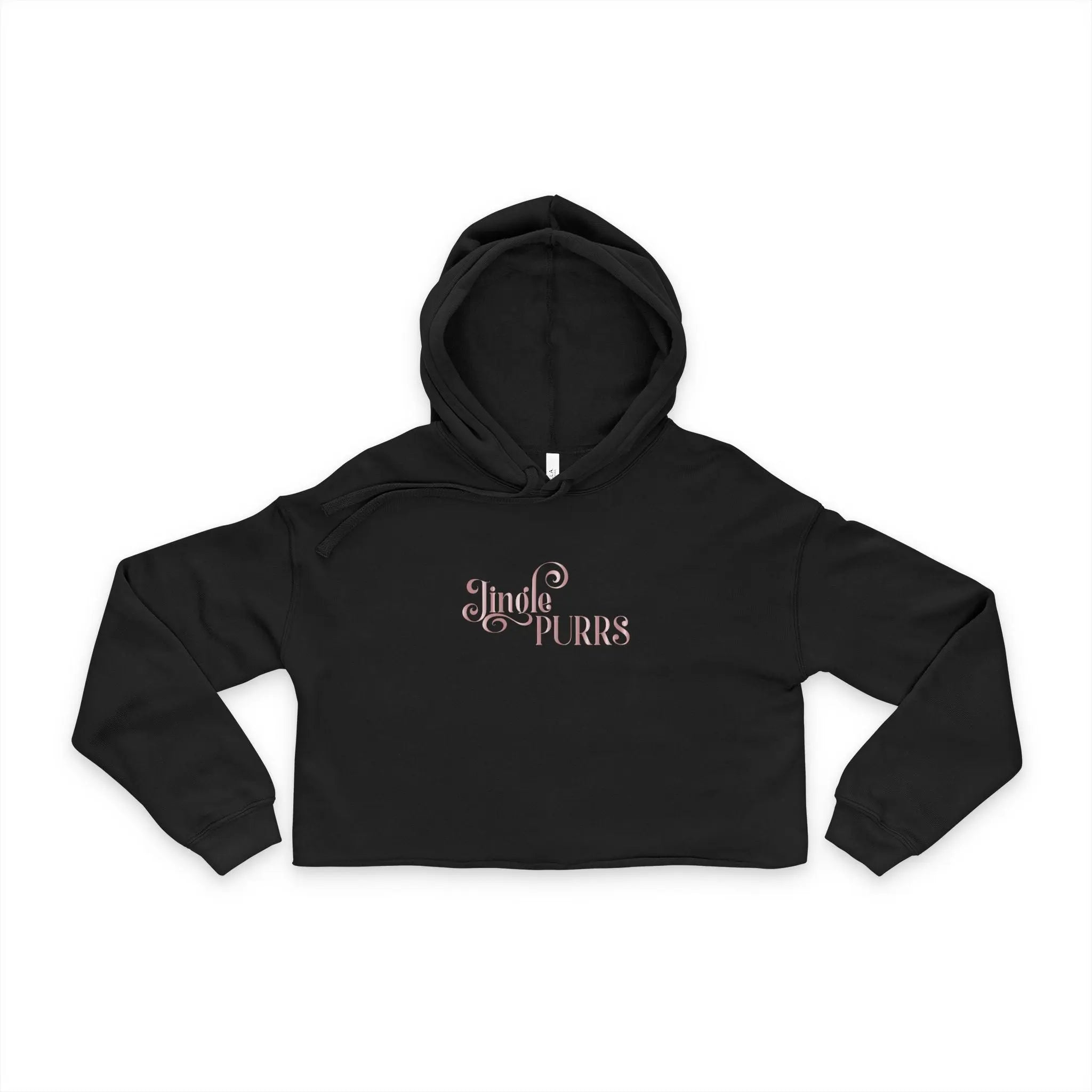 Cropped Hoodie — "Jingle Purrs" Cute Holiday Cat Graphic