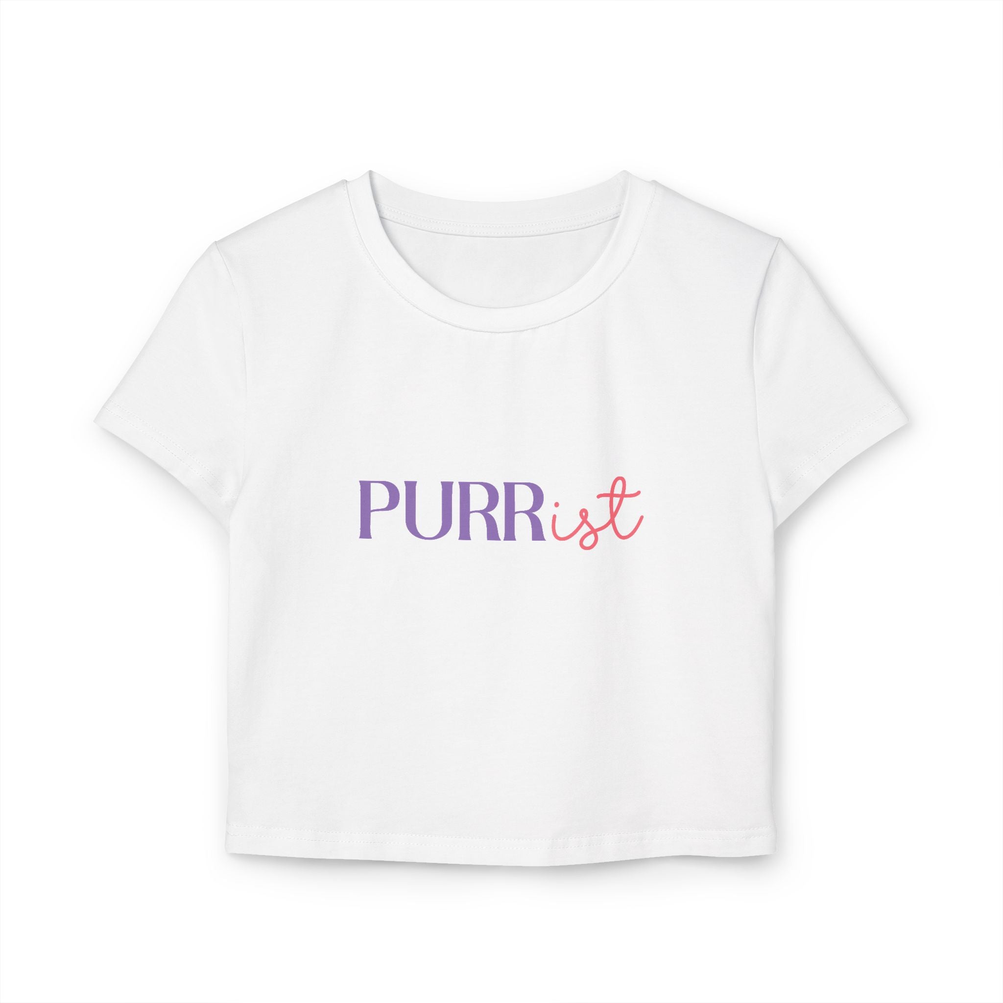 Purr-rist Women's Baby Tee – Light & Fun Cat Lover T-Shirt