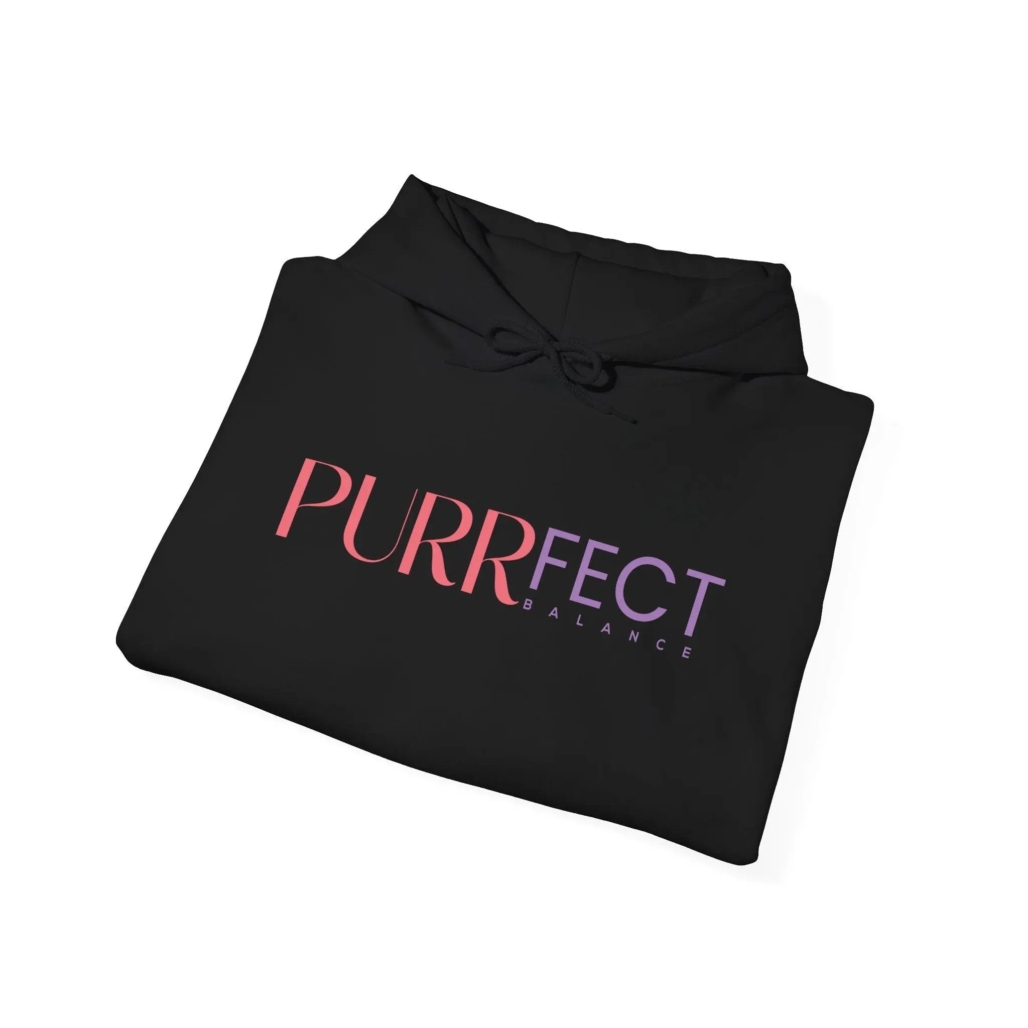 Purrfect Balance Unisex Hooded Sweatshirt - Cozy Cat Lover Apparel Printify