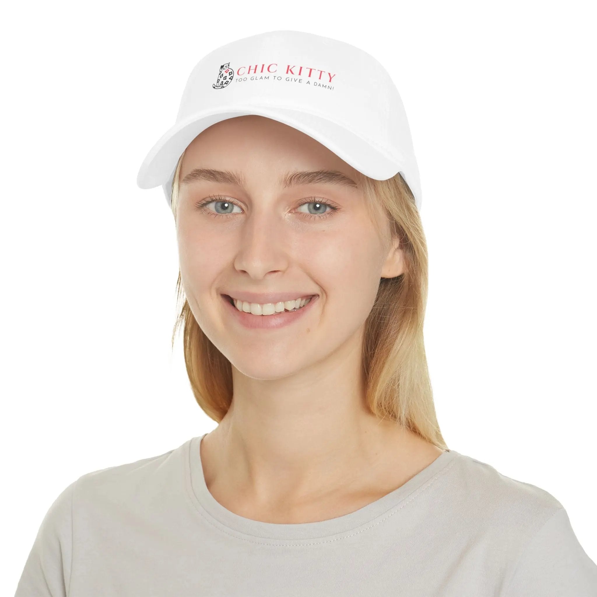 Chic Kitty Low Profile Baseball Cap - Stylish & Fun Hat for Cat Lovers Printify
