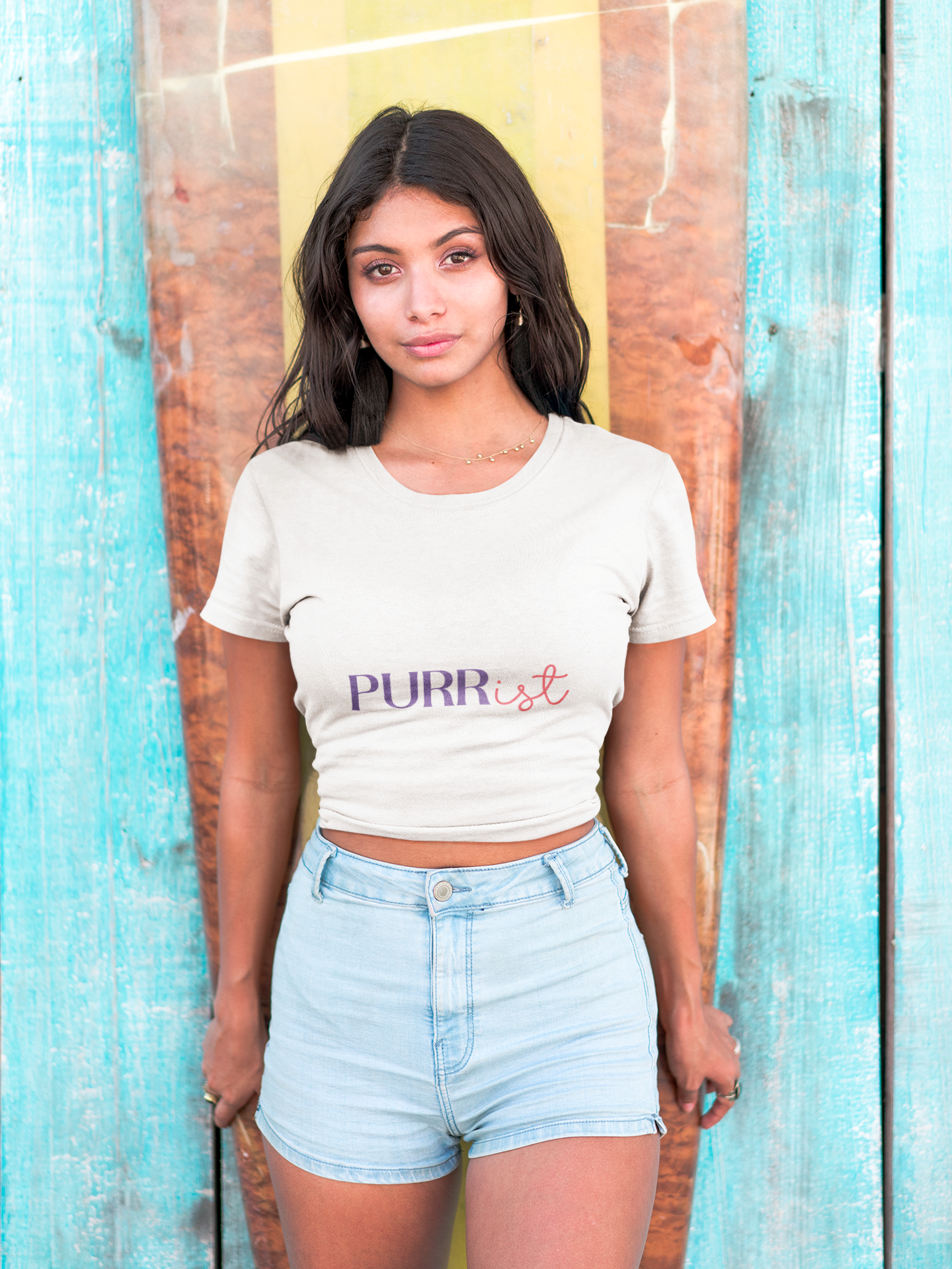 Purr-rist Women's Baby Tee – Light & Fun Cat Lover T-Shirt
