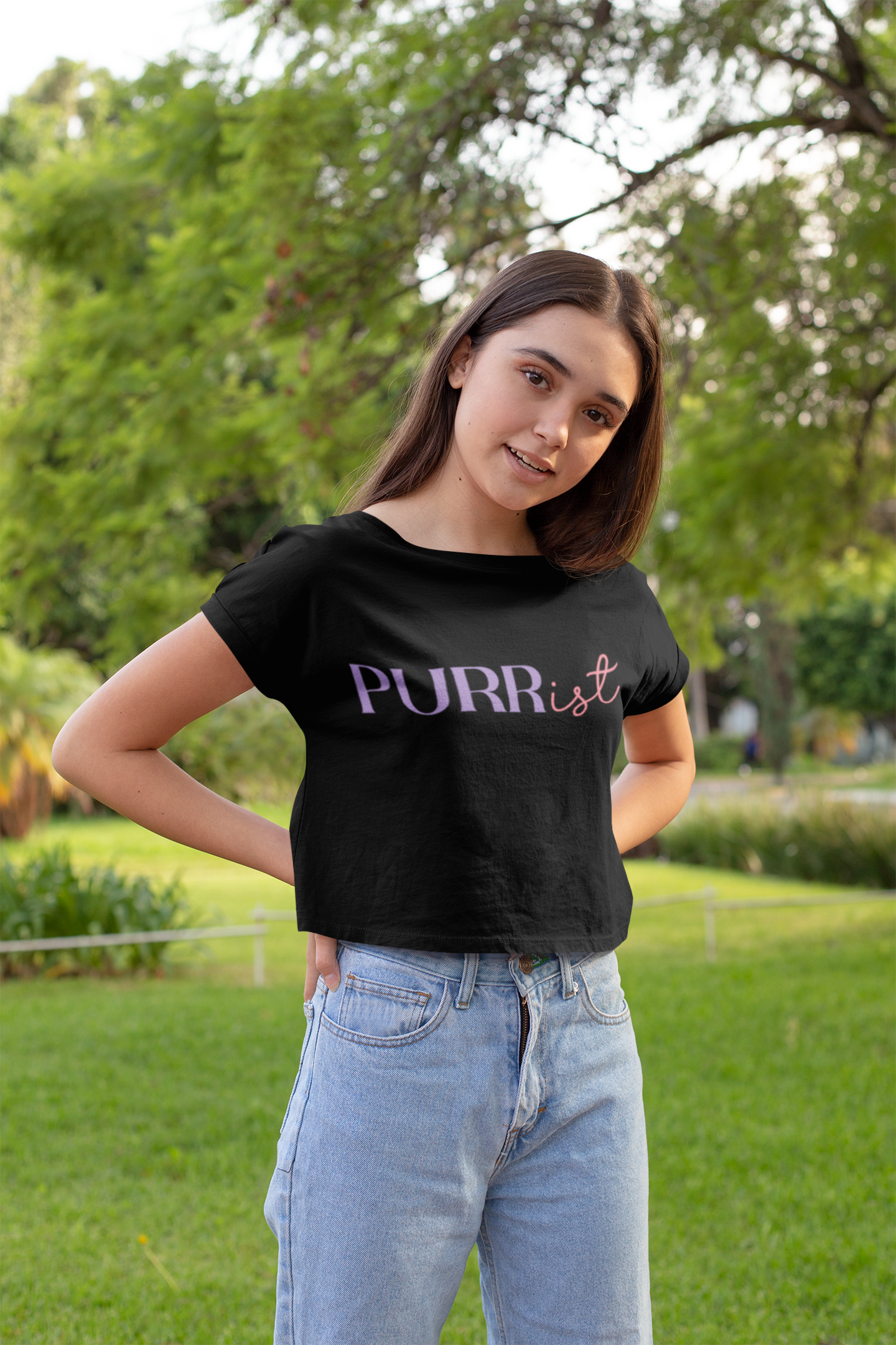 Purr-rist Women's Baby Tee – Light & Fun Cat Lover T-Shirt