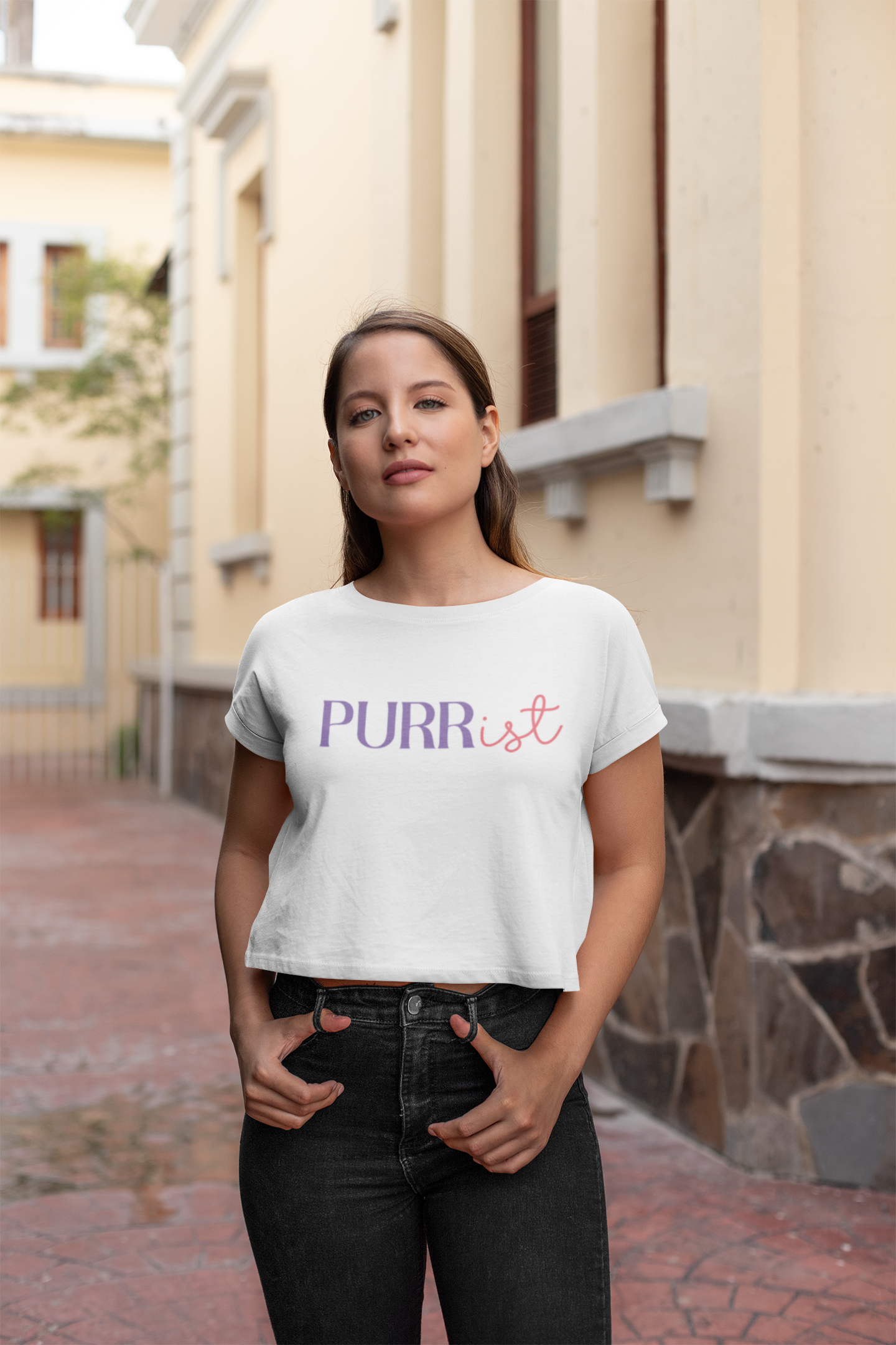 Purr-rist Women's Baby Tee – Light & Fun Cat Lover T-Shirt