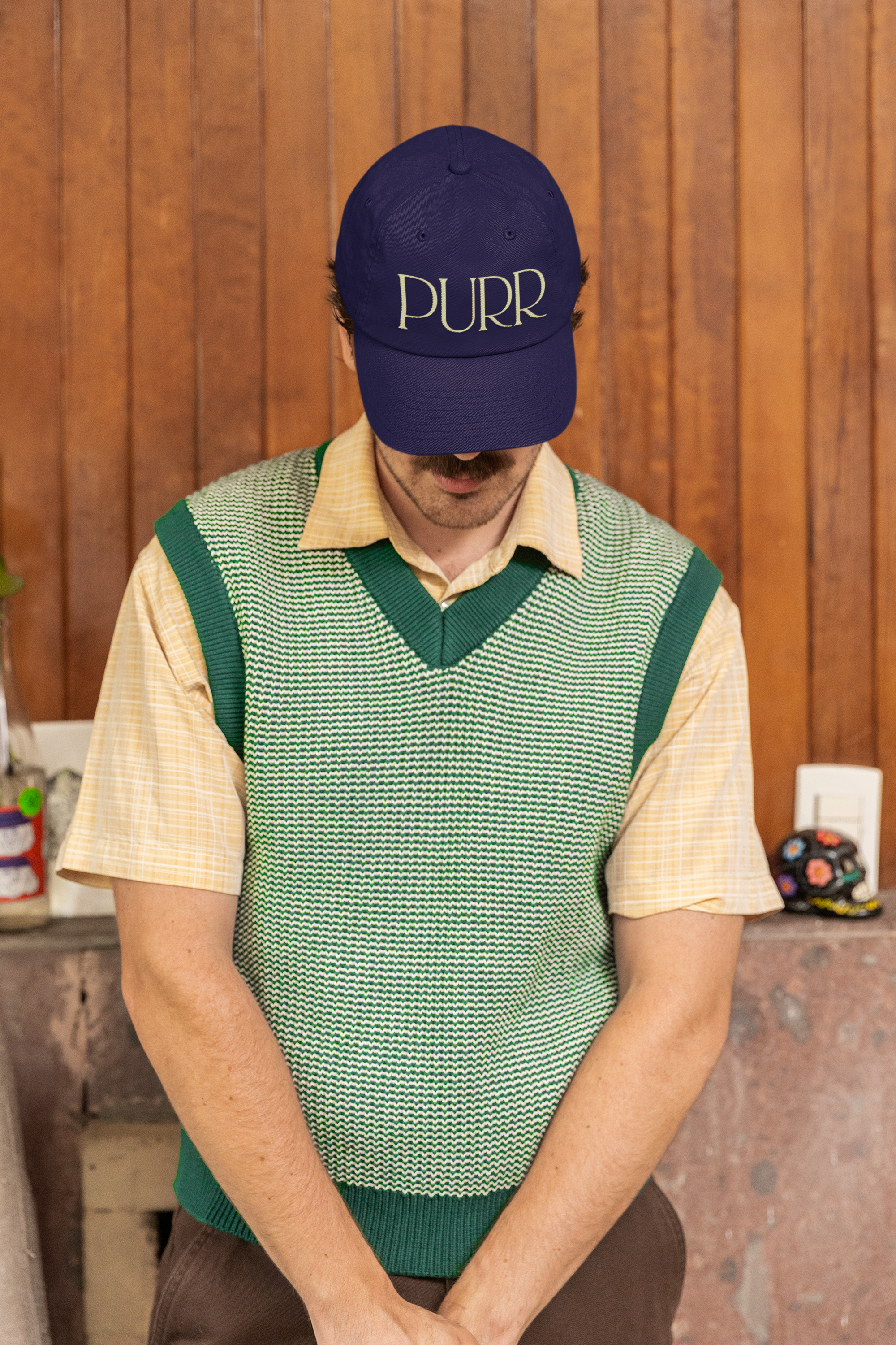 Purr Baseball Cap - Stylish Low Profile Hat for Cat Lovers