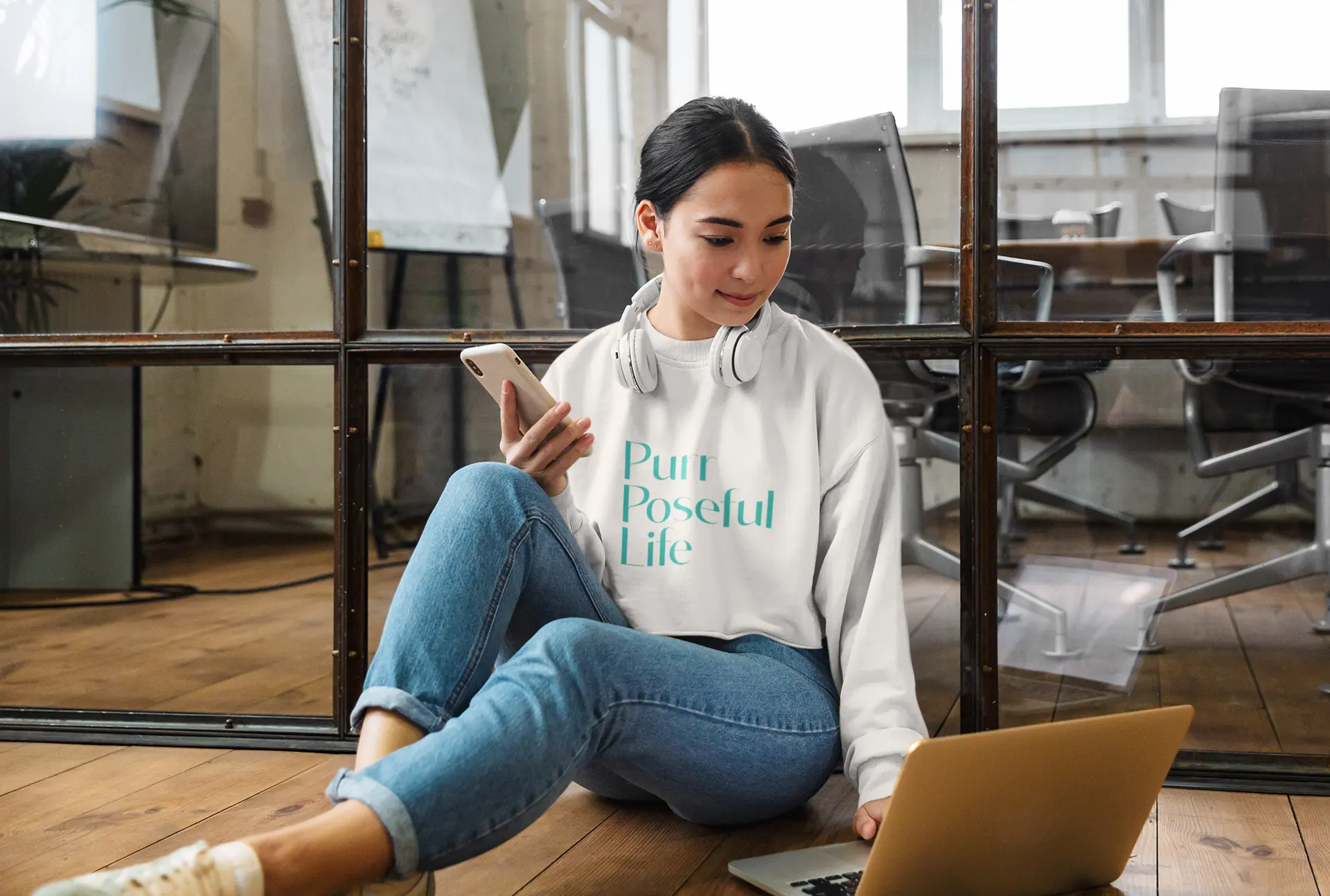 Women's Cropped Fleece Pullover Printify