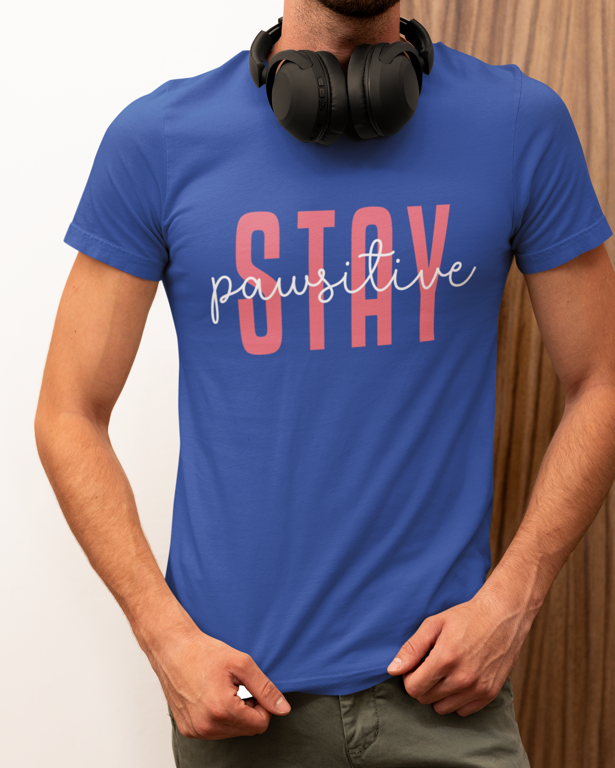Stay Pawsitive Unisex Jersey Tee - Cute Animal Lover Short Sleeve Shirt Printify