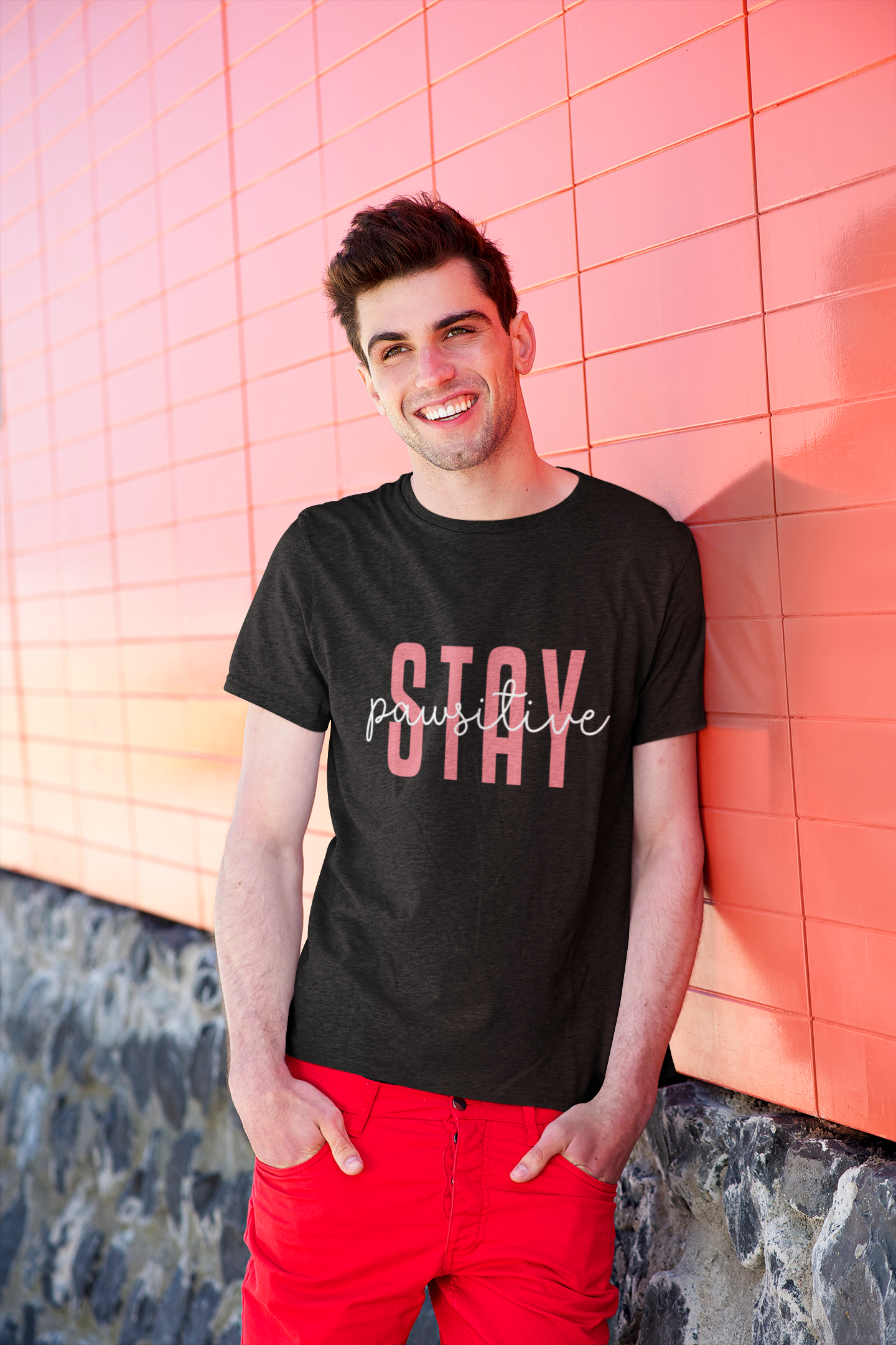 Stay Pawsitive Unisex Jersey Tee - Cute Animal Lover Short Sleeve Shirt Printify