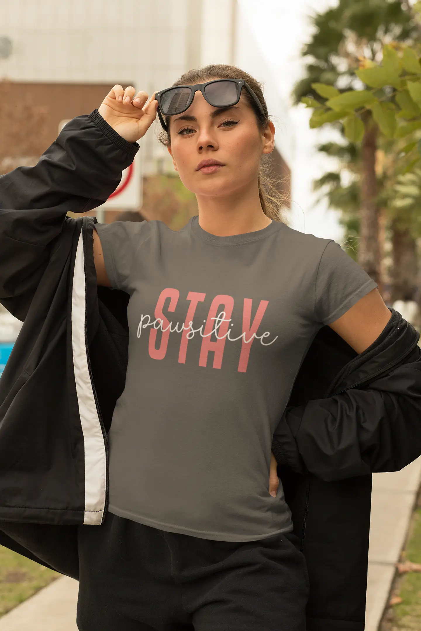 Stay Pawsitive Unisex Jersey Tee - Cute Animal Lover Short Sleeve Shirt Printify