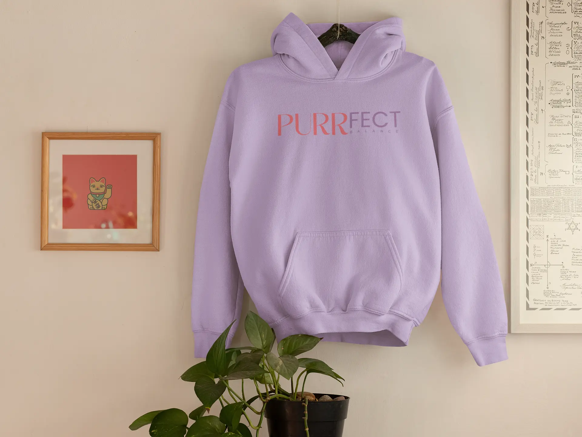 Purrfect Balance Unisex Hooded Sweatshirt - Cozy Cat Lover Apparel Printify