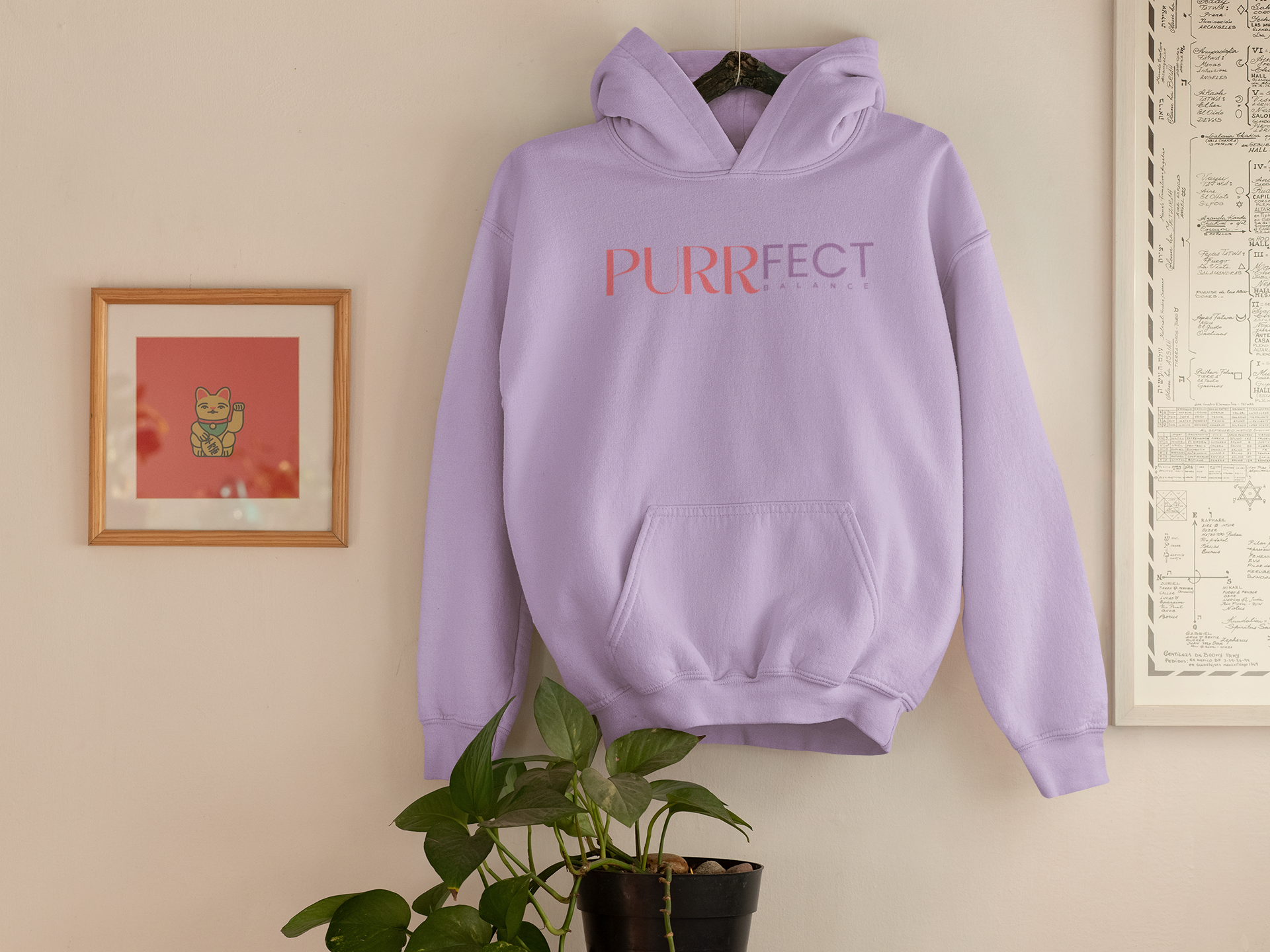 Purrfect Balance Unisex Hooded Sweatshirt - Cozy Cat Lover Apparel