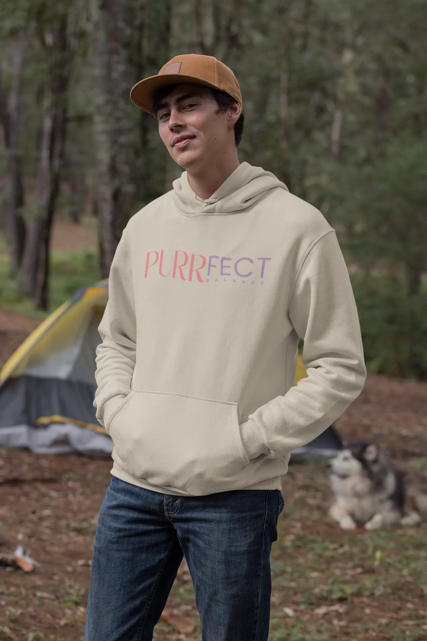 Purrfect Balance Unisex Hooded Sweatshirt - Cozy Cat Lover Apparel Printify