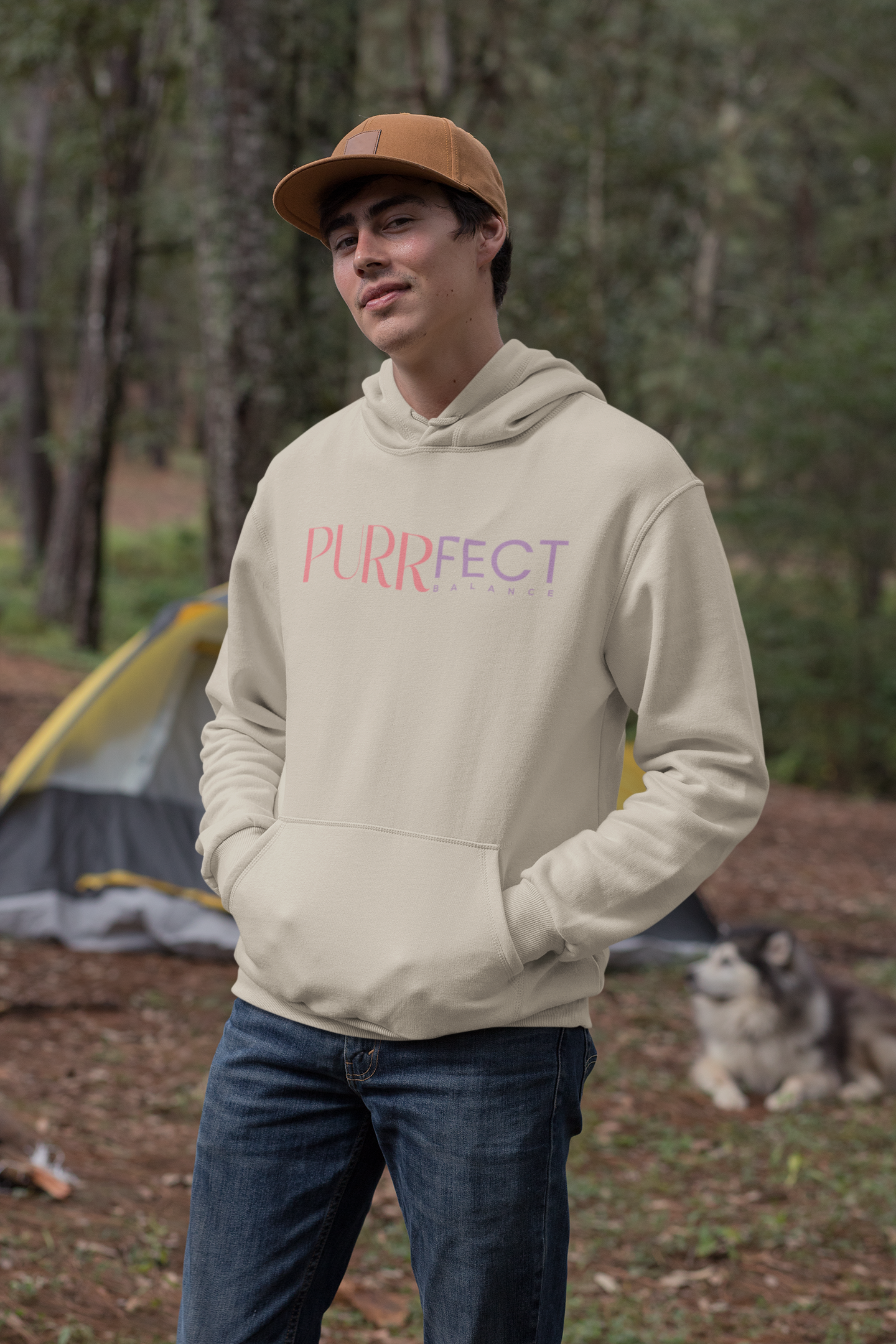 Purrfect Balance Unisex Hooded Sweatshirt - Cozy Cat Lover Apparel