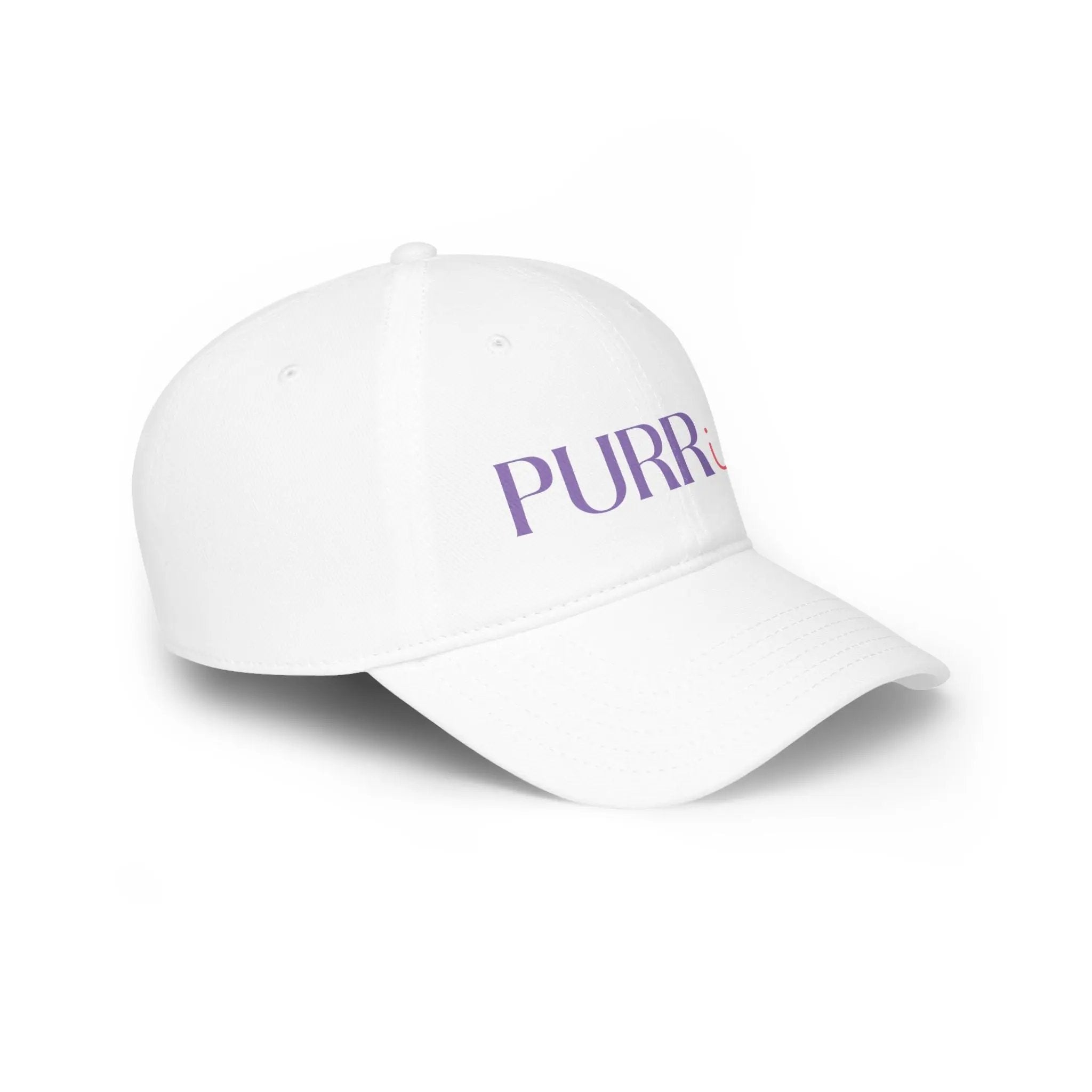 Cute 'PURRist' Low Profile Baseball Cap for Cat Lovers - Adjustable Black Hat Printify