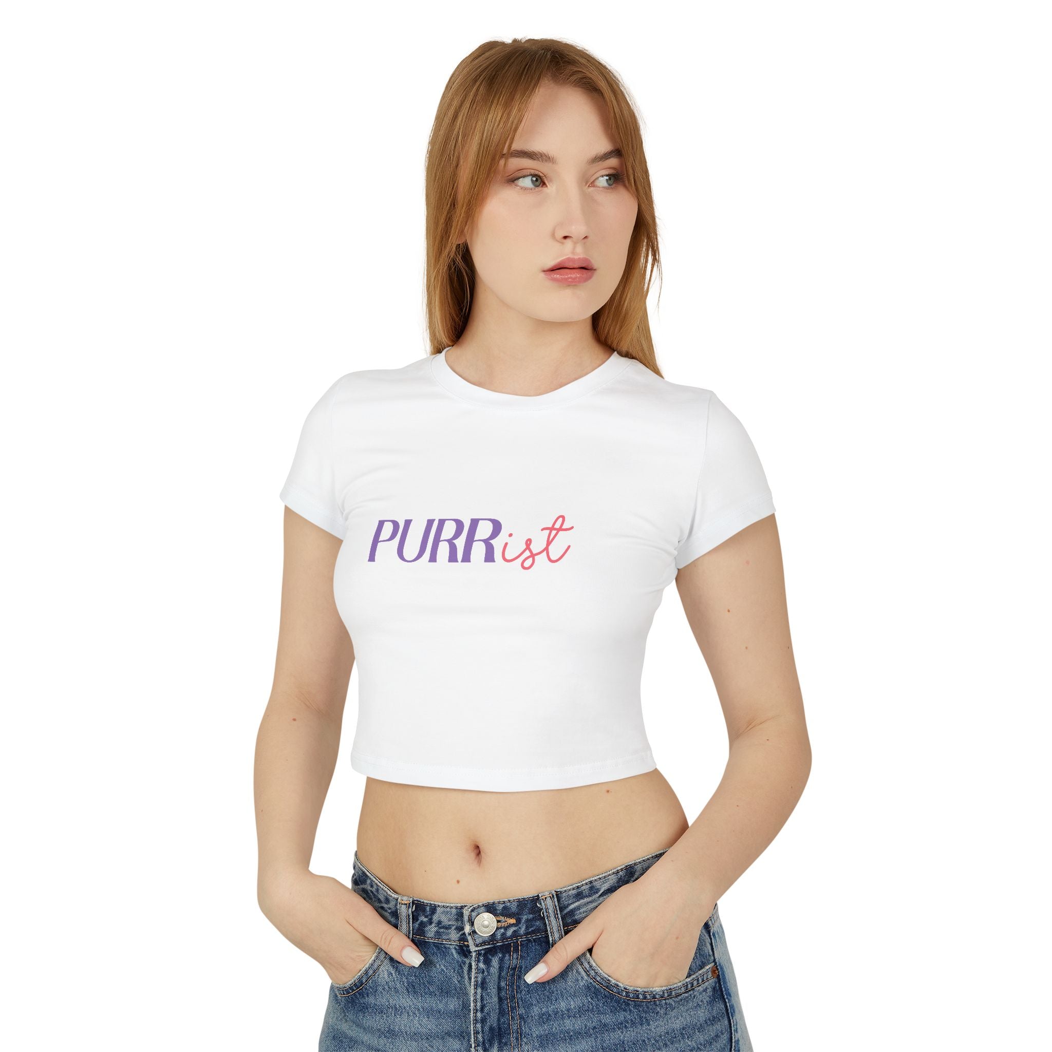 Purr-rist Women's Baby Tee – Light & Fun Cat Lover T-Shirt