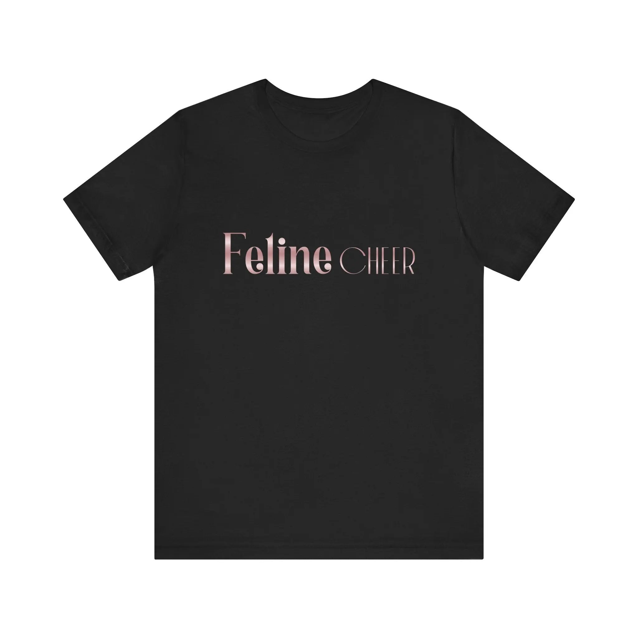 Feline Chic Tee – Rose Gold Script Cat Lover T‑Shirt