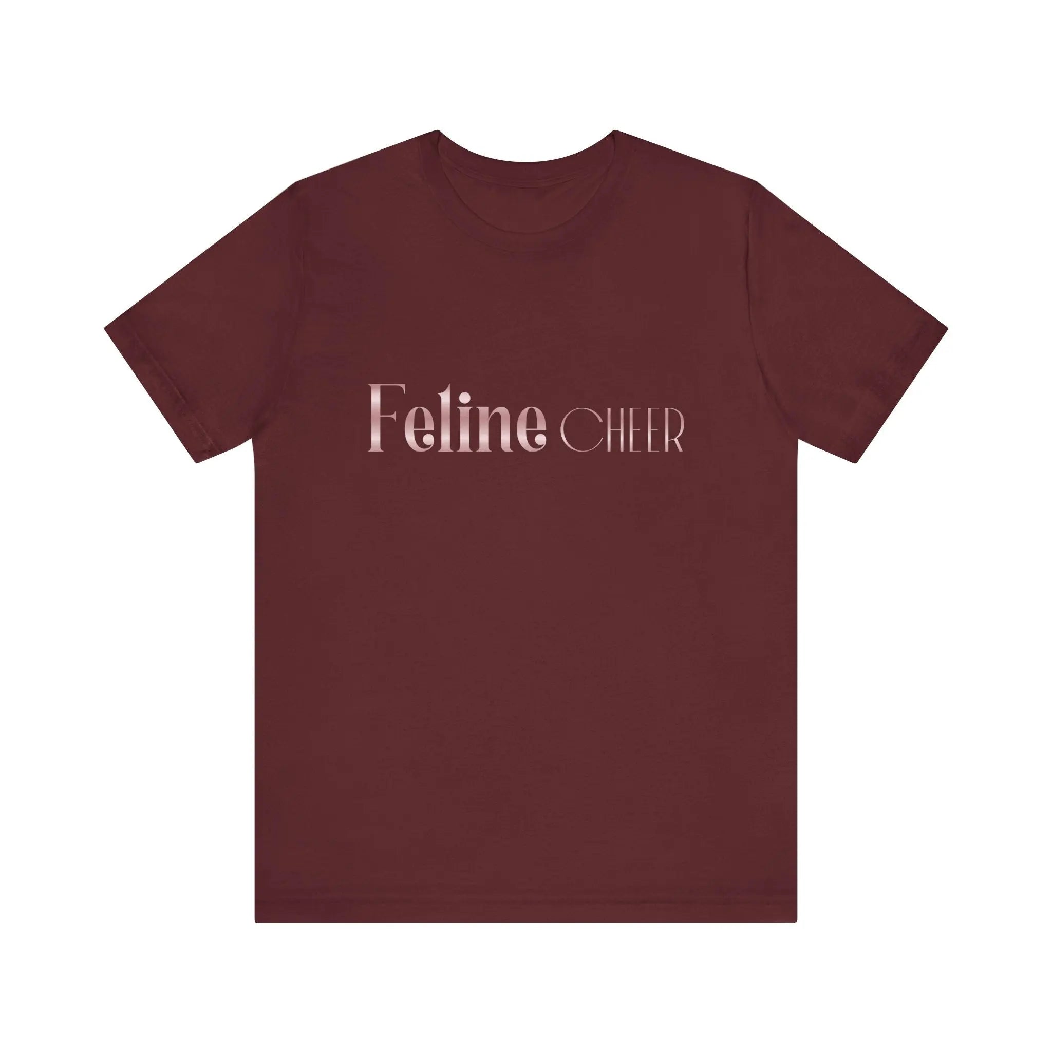 Feline Chic Tee – Rose Gold Script Cat Lover T‑Shirt