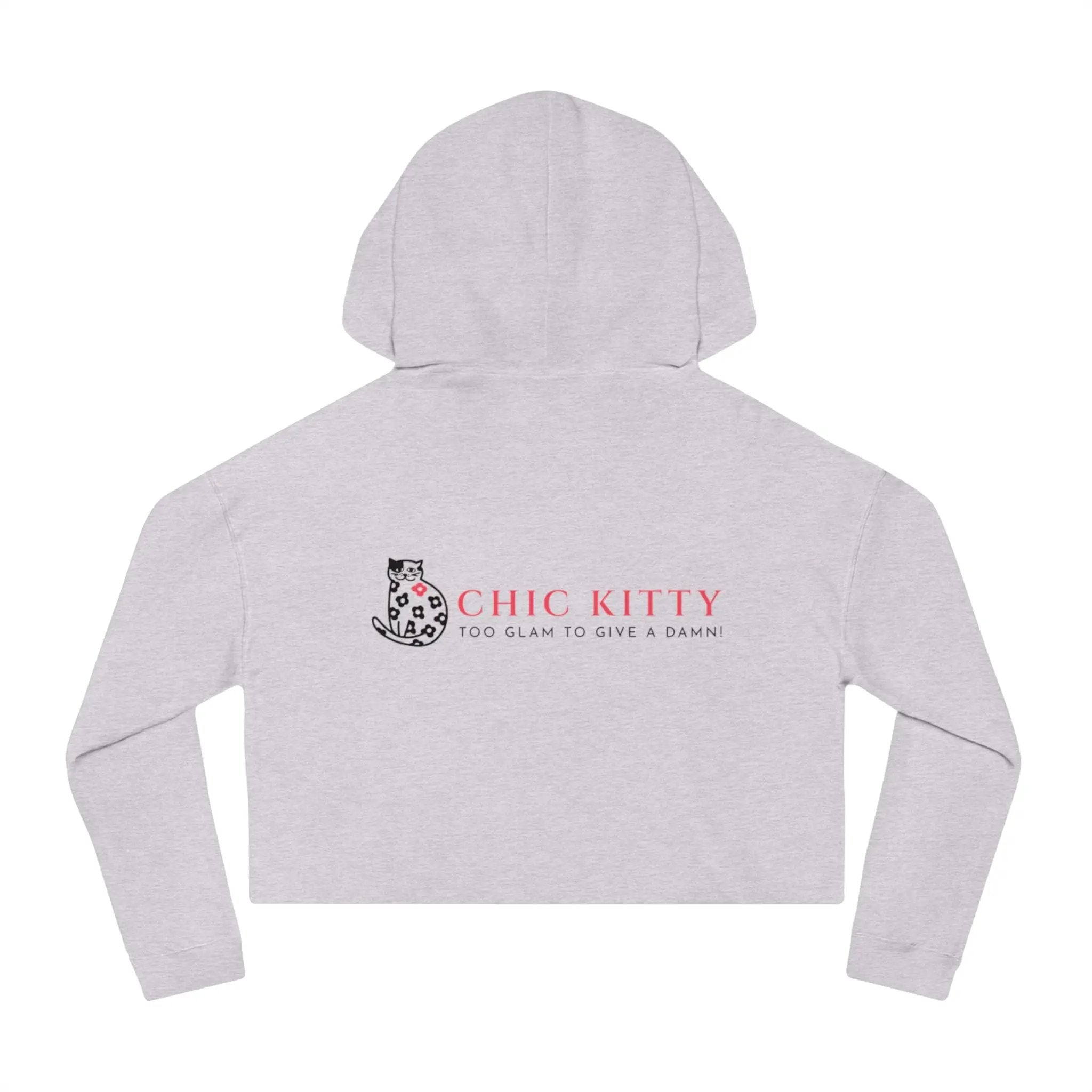 Chic Kitty Cropped Hoodie - Stylish & Playful Sweatshirt for Fashion-Forward Cat Lovers Printify