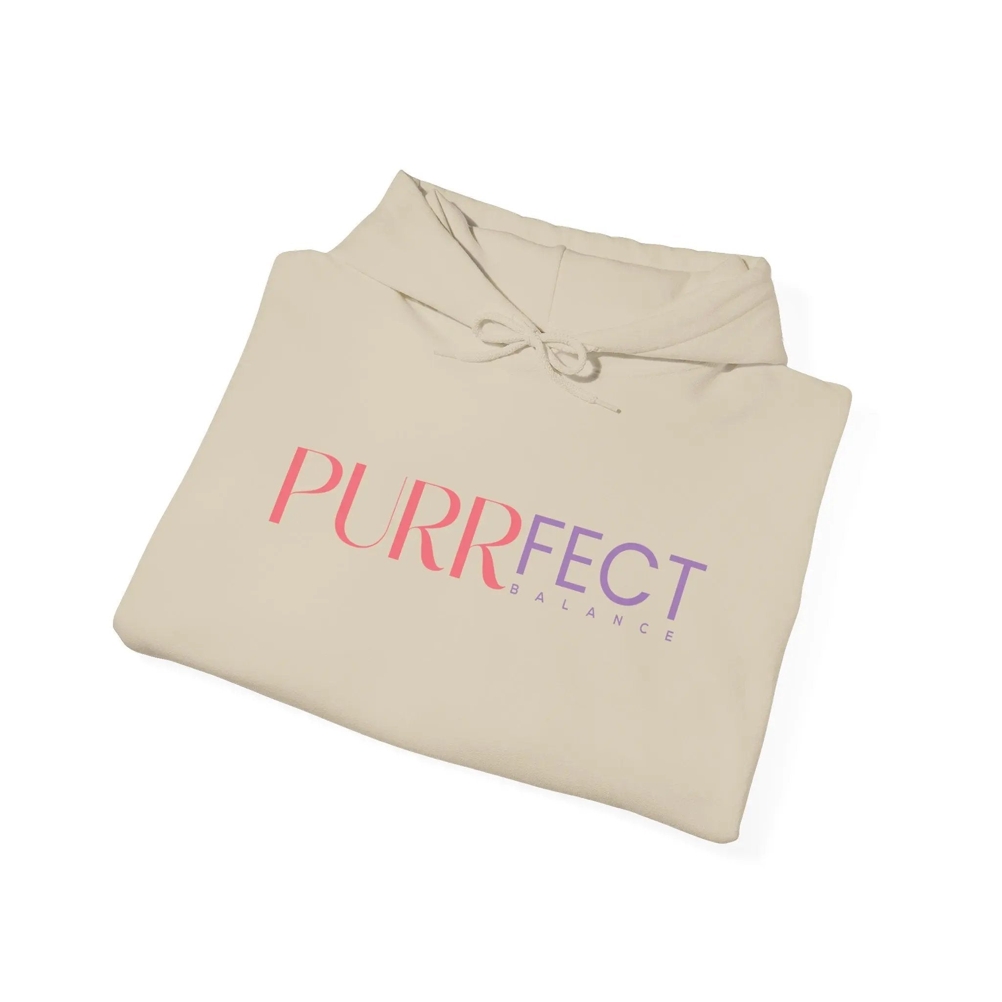 Purrfect Balance Unisex Hooded Sweatshirt - Cozy Cat Lover Apparel Printify
