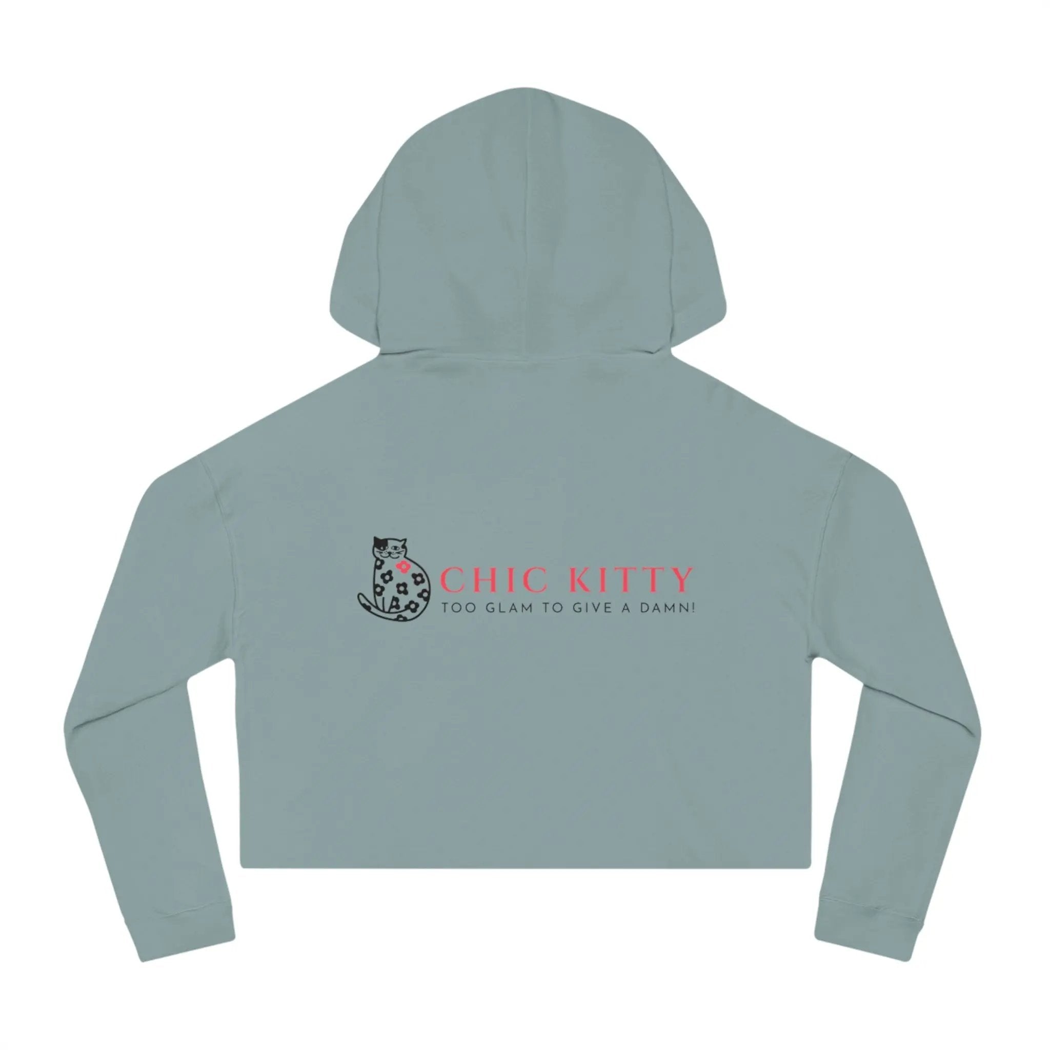 Chic Kitty Cropped Hoodie - Stylish & Playful Sweatshirt for Fashion-Forward Cat Lovers Printify