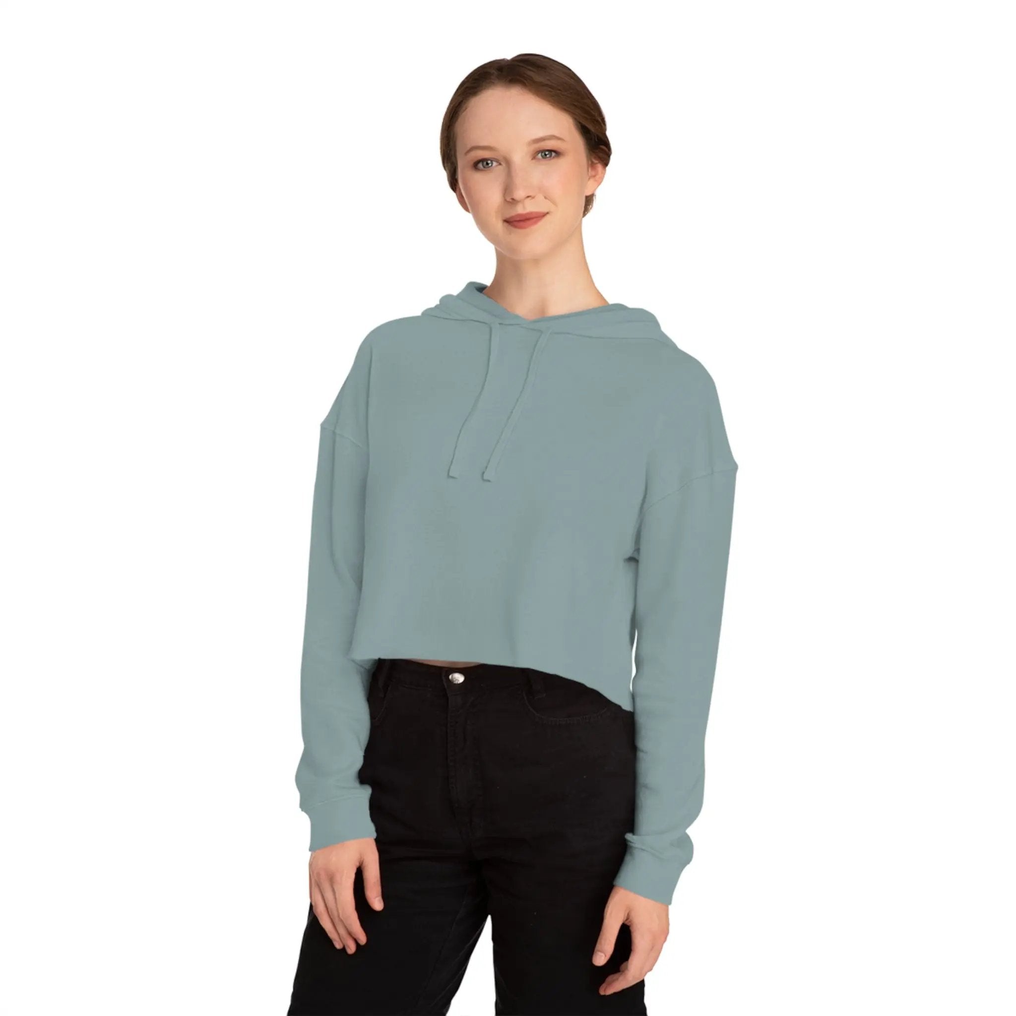 Chic Kitty Cropped Hoodie - Stylish & Playful Sweatshirt for Fashion-Forward Cat Lovers Printify