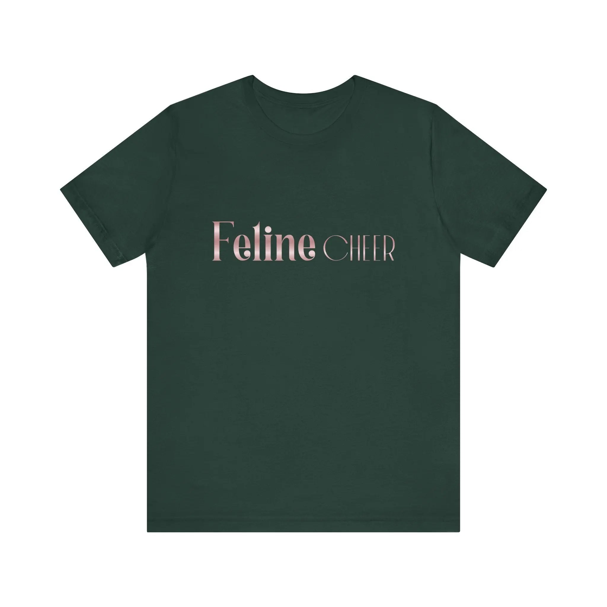 Feline Chic Tee – Rose Gold Script Cat Lover T‑Shirt